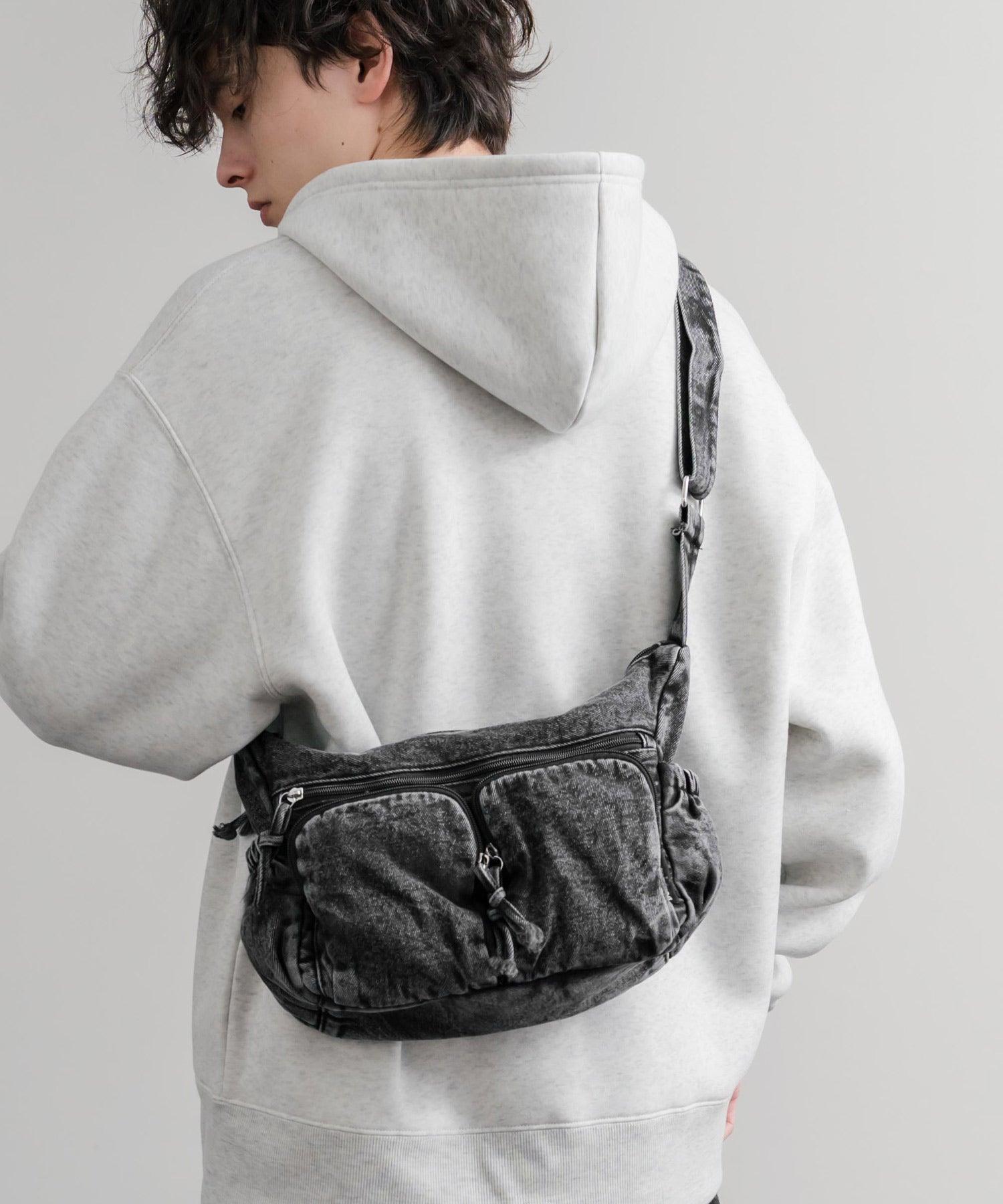 ロッキーモンロー Rocky Monroe ショルダーバッグ ヴィンテージ メンズ レディース 綿 コットン B5 通勤 通学 シンプル 無地 デニム 斜め掛け 肩かけ ライブ お出かけ 15507 （ブルー） ブルー