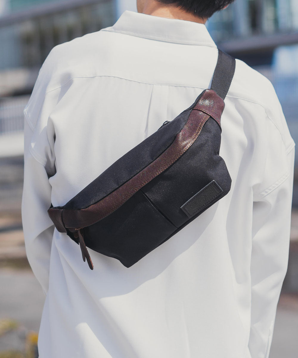ロッキーモンロー Rocky Monroe ヒップバッグ メンズ レディース ボディ ウエスト ショルダー コーデュラ 大容量 レザー 本革 シンプル カジュアル ギフト プレゼント 日本製 国産 斜め掛