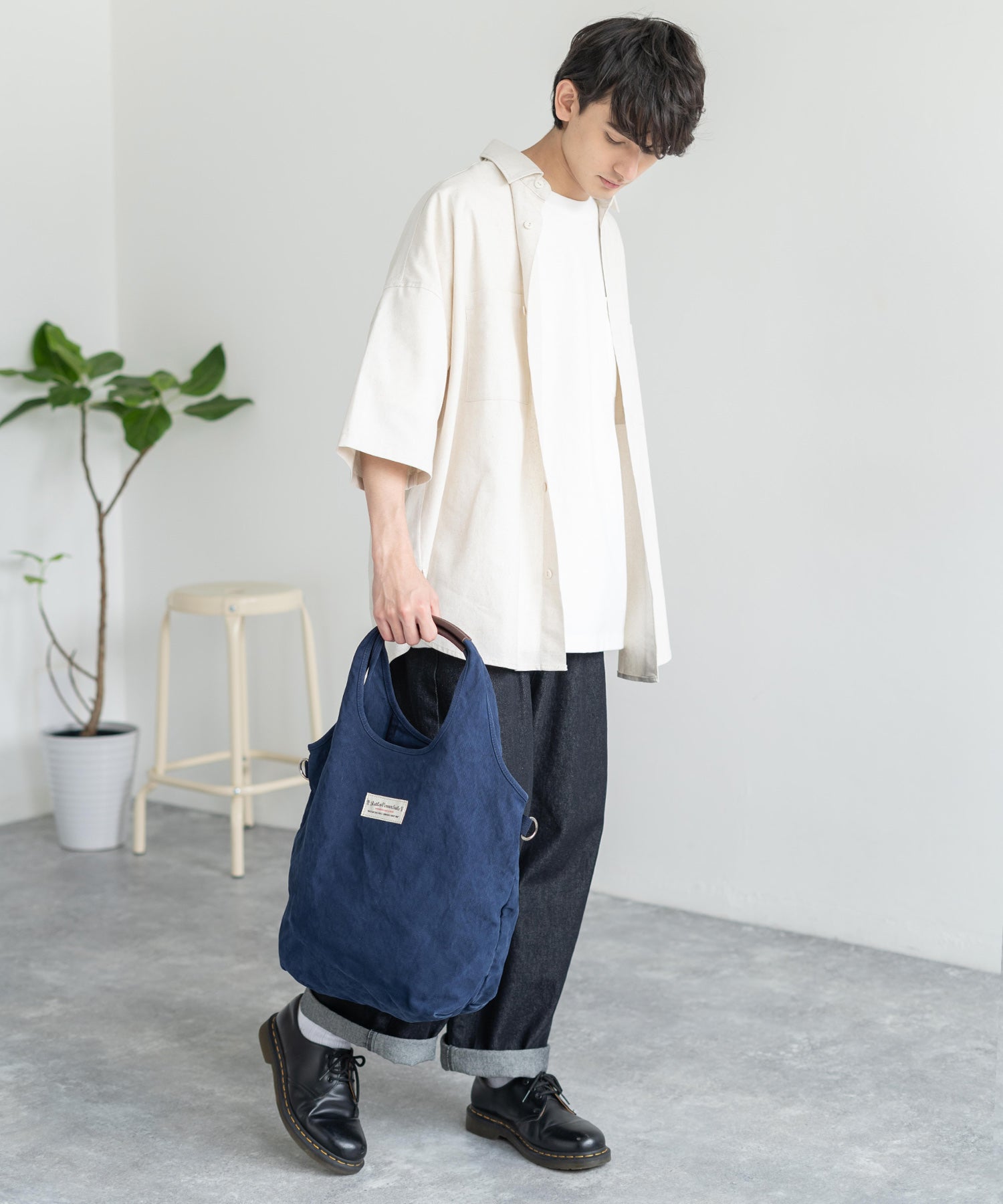 ロッキーモンロー Rocky Monroe ショルダーバッグ トートバッグ メンズ 鞄 手提げ 肩掛け 牛革 キャンバス 大容量 A4 2WAY カジュアル 無地 シンプル 6号帆布 レザー 反応染め 通 （キャメル） キャメル