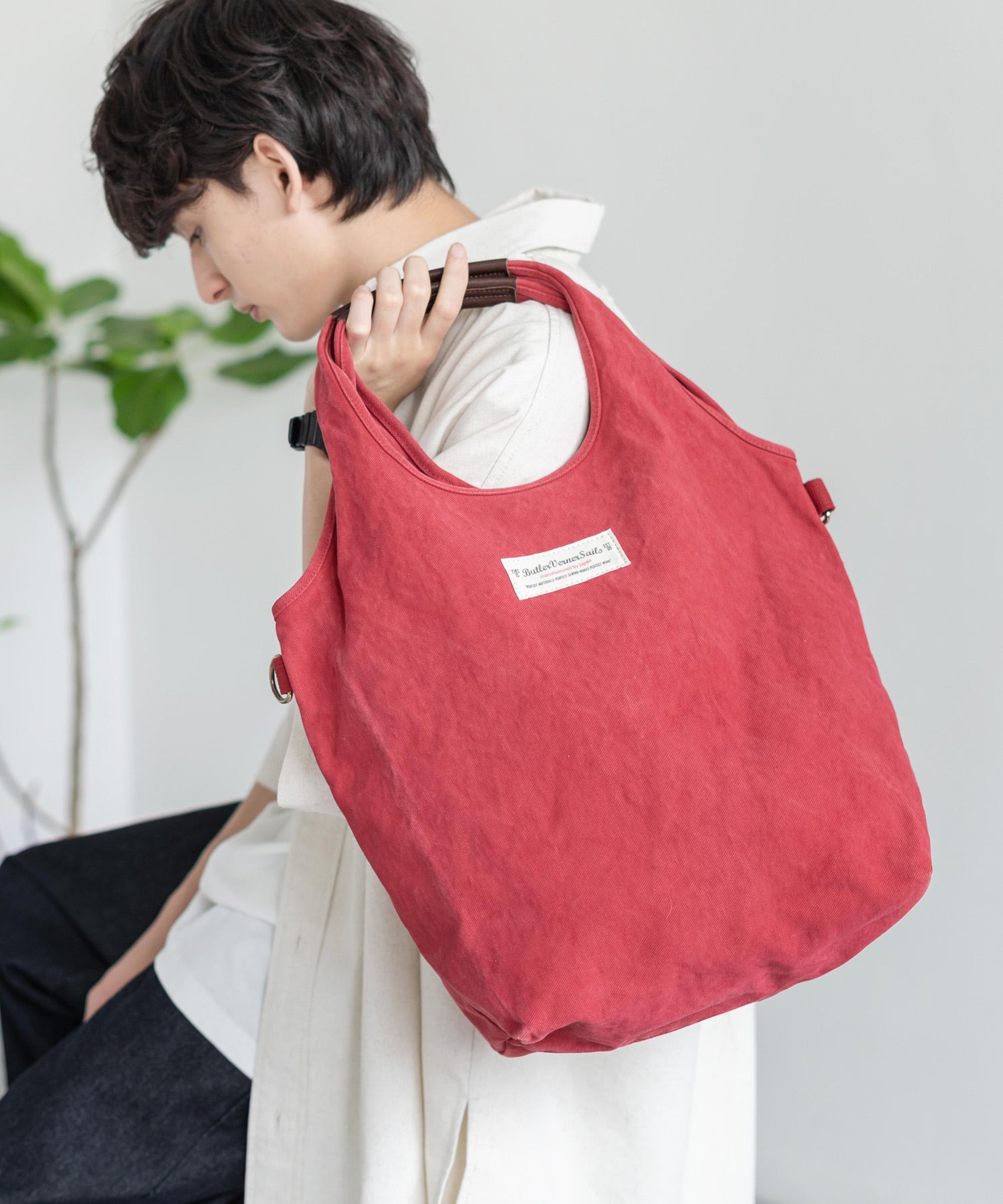 ロッキーモンロー Rocky Monroe ショルダーバッグ トートバッグ メンズ 鞄 手提げ 肩掛け 牛革 キャンバス 大容量 A4 2WAY カジュアル 無地 シンプル 6号帆布 レザー 反応染め 通 （キャメル） キャメル