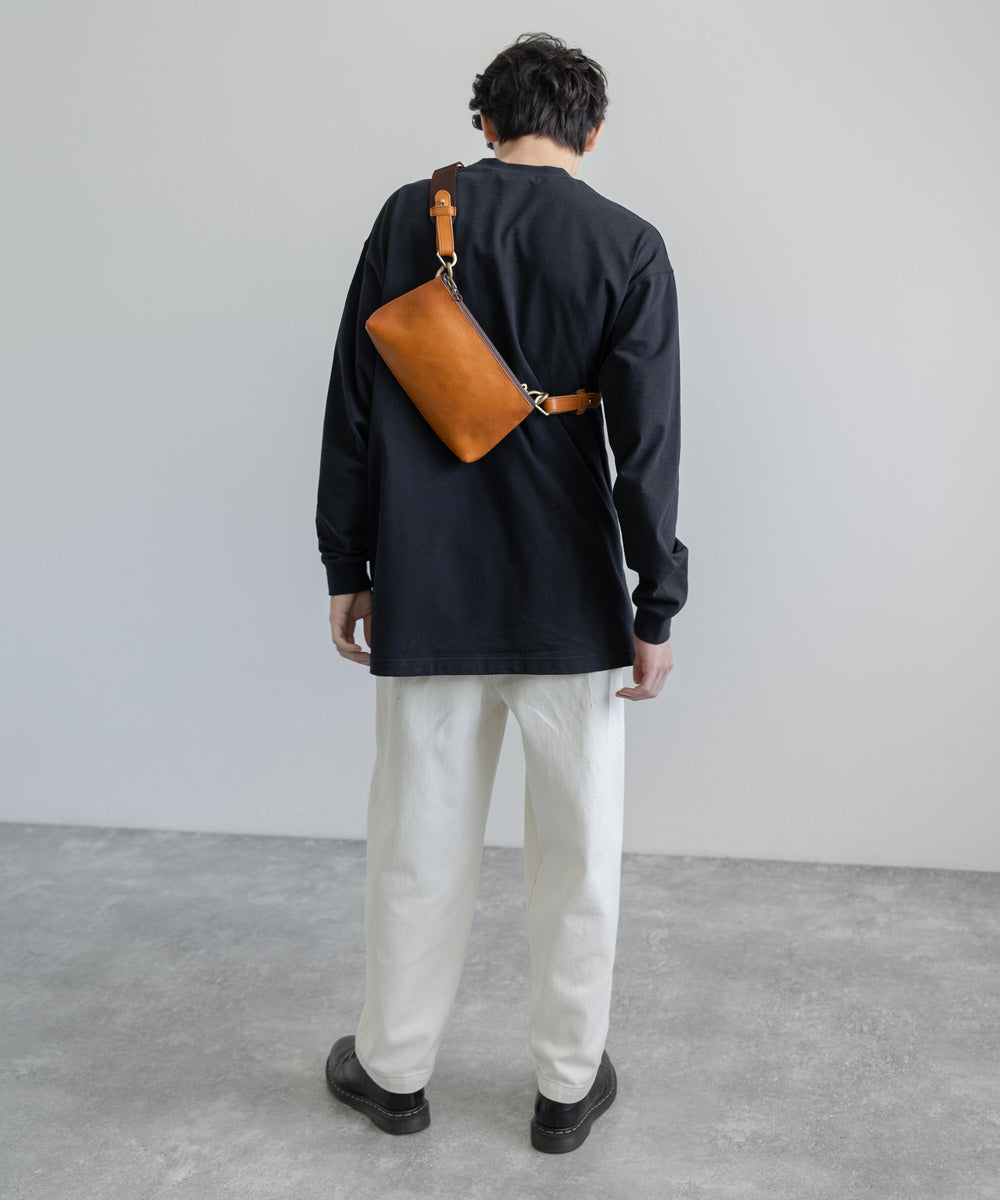 ロッキーモンロー Rocky Monroe ショルダーバッグ メッセンジャー ミニ メンズ 本革 牛革 タンニングレザー ヌメ革 斜めがけ 鞄 2WAY ポーチ クラッチ ボディ クーリエ ワンショルダー
