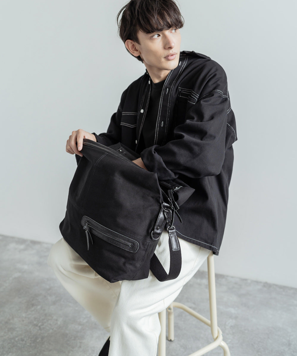 ロッキーモンロー Rocky Monroe ショルダーバッグ メンズ 日本製 レザー トート 手提げ エディターズ 本革 牛革 3WAY 国産 キャンバス 撥水 A4 B4 通勤通学 ギフト プレゼント