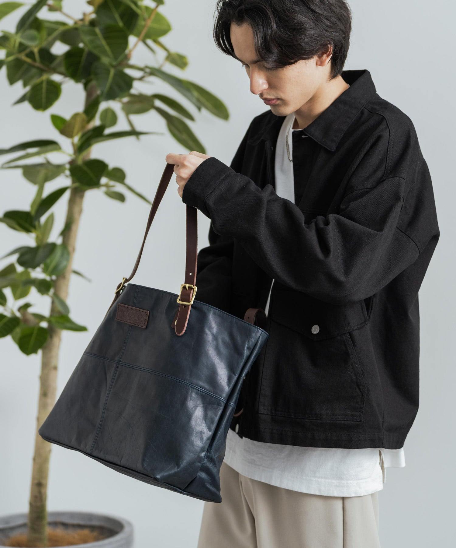 Rocky Monroe Big Tote Bag Men Women Horse Leather Genuine Leather Handheld Simple Pull-Up Outing Business Gift Made in Japan Domestic Butler Ve