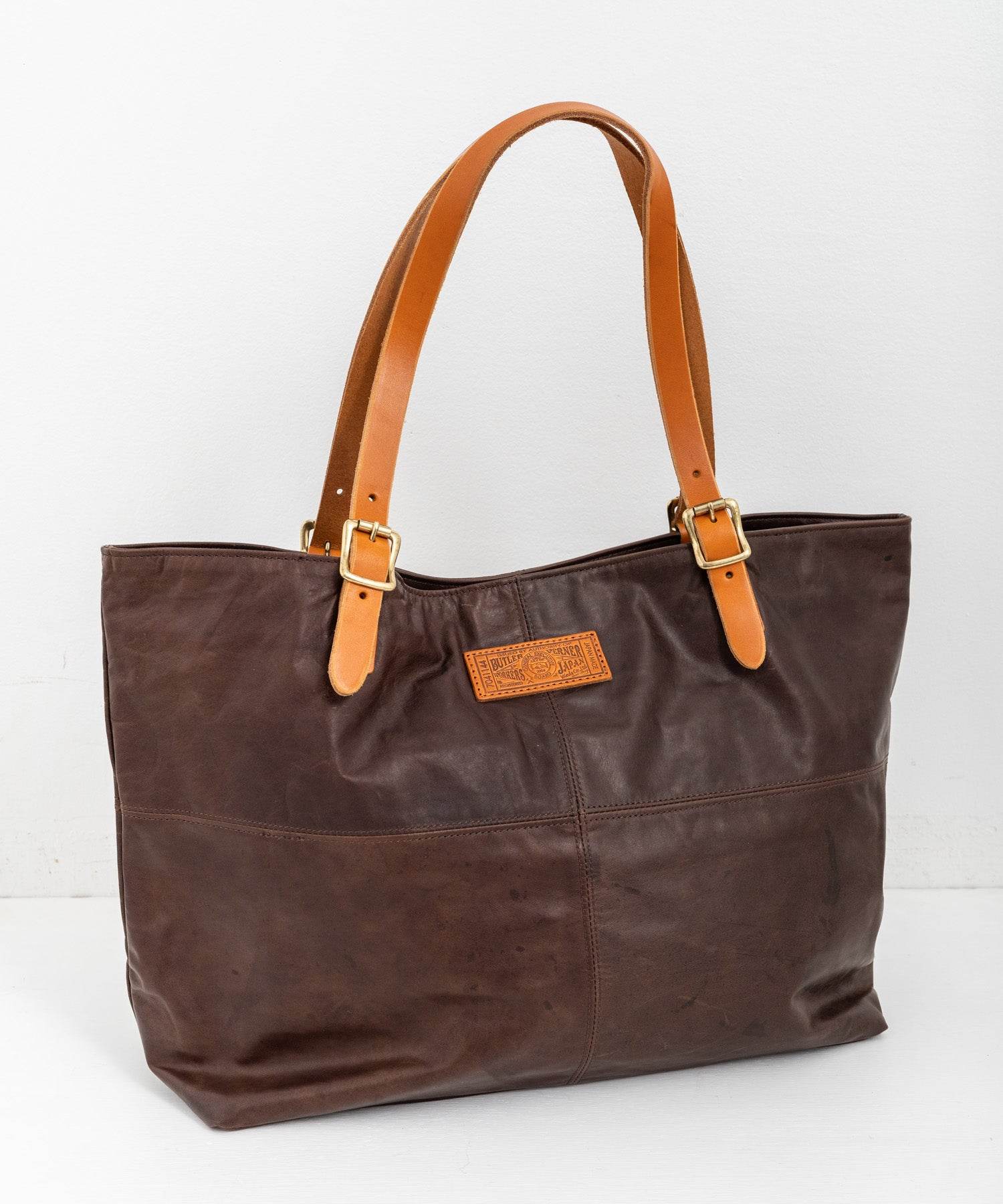 Rocky Monroe Big Tote Bag Men Women Horse Leather Genuine Leather Handheld Simple Pull-Up Outing Business Gift Made in Japan Domestic Butler Ve