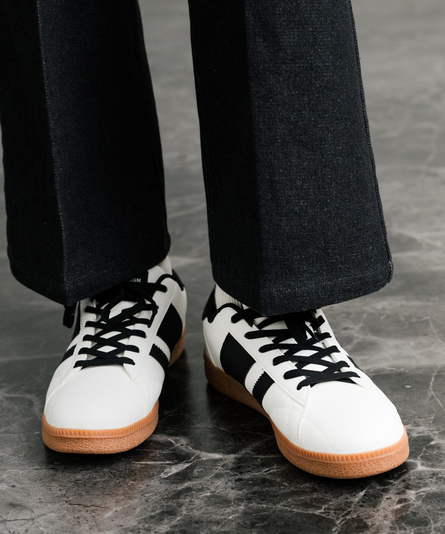 ロッキーモンロー Rocky Monroe スニーカー 厚底 メンズ レディース 紐靴 ロゴ フェイクレザー PU 合成皮革 ボリュームソール ローカット U.S. POLO ASSN. 14932 （ブラック） ブラック