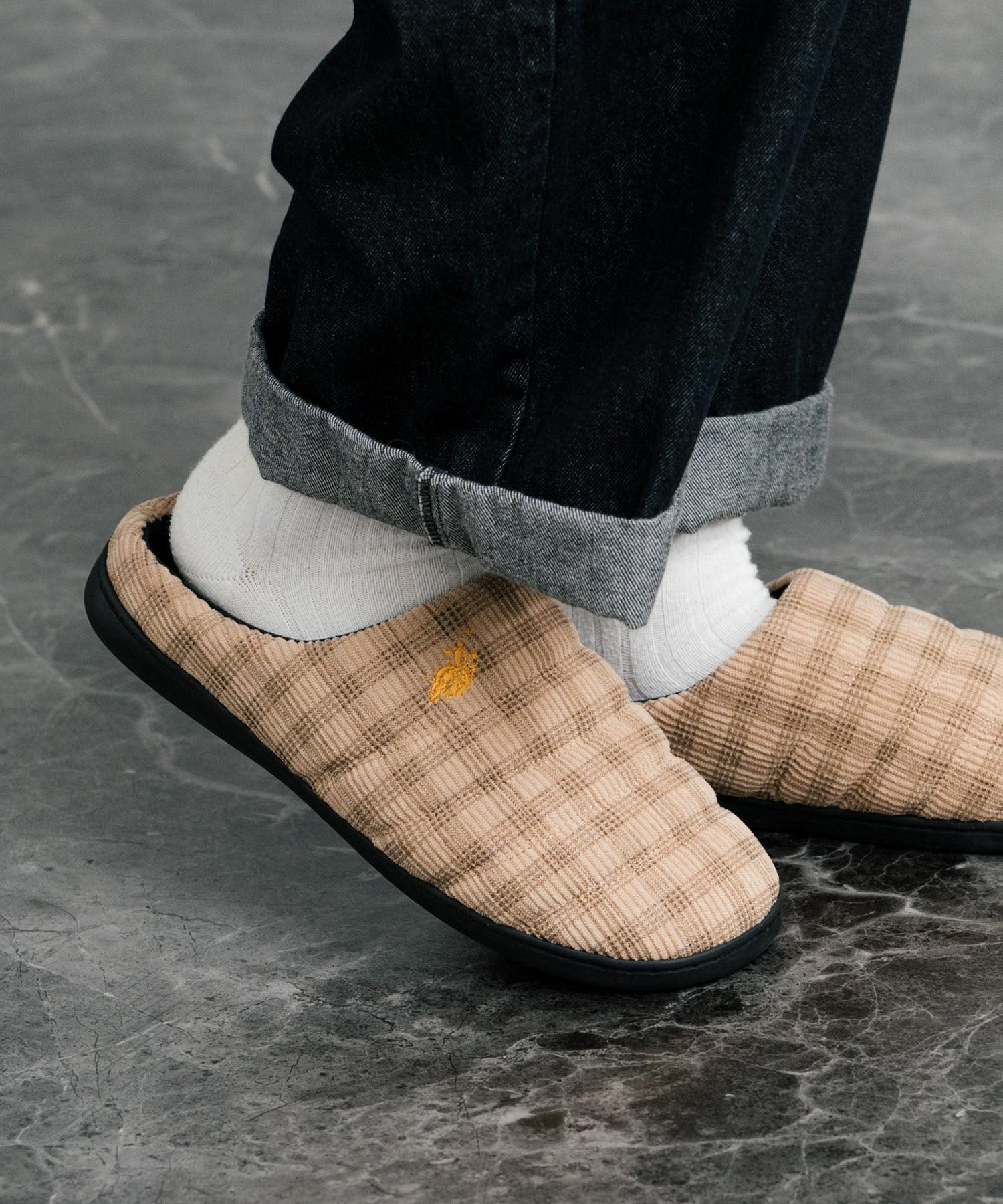 ロッキーモンロー Rocky Monroe モックシューズ スリッパ  靴 メンズ レディース バブーシュ ルームシューズ スリッポン 別注 オリジナル U.S. POLO ASSN. 14948 （ライトベージュ(ナイロンライク)） ライトベージュ(ナイロンライク)