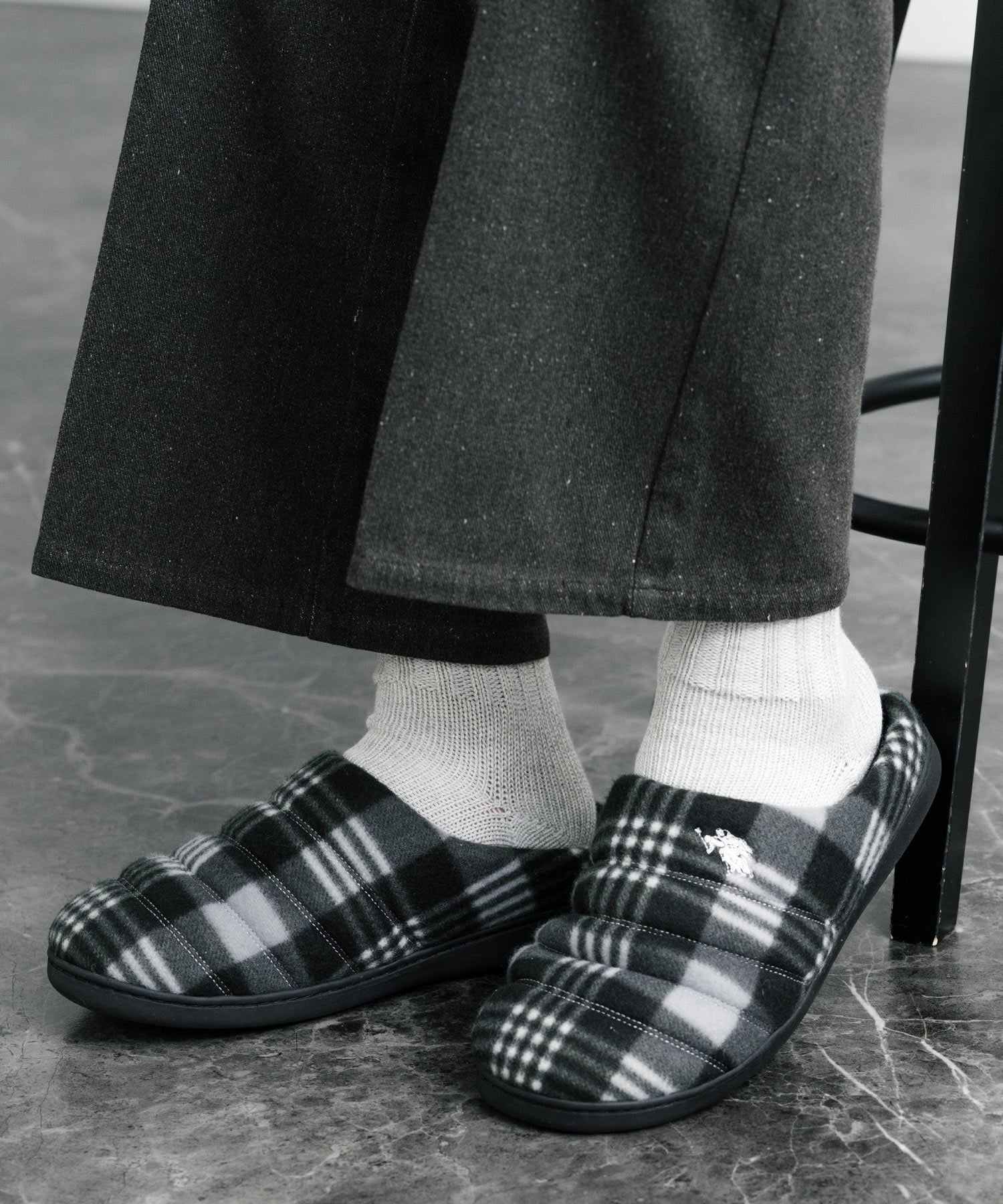 ロッキーモンロー Rocky Monroe モックシューズ スリッパ  靴 メンズ レディース バブーシュ ルームシューズ スリッポン 別注 オリジナル U.S. POLO ASSN. 14948 （ライトベージュ(ナイロンライク)） ライトベージュ(ナイロンライク)