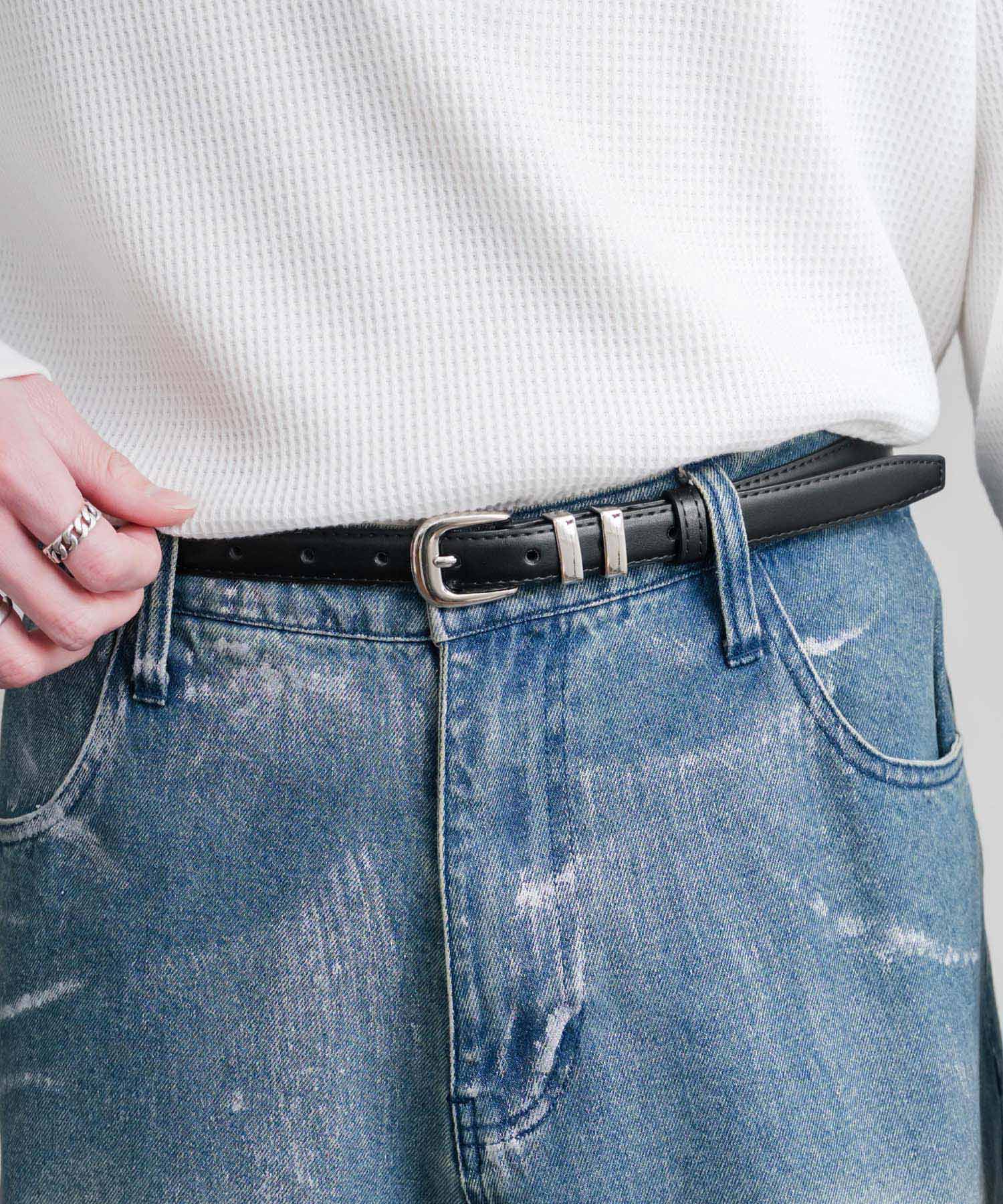 ロッキーモンロー Rocky Monroe レザーベルト スクエアバックル 本革 メンズ レディース サークル カジュアル アメカジ シンプル ビジネス 韓国 モード おしゃれ プレゼント 15728 （ブラウン） ブラウン