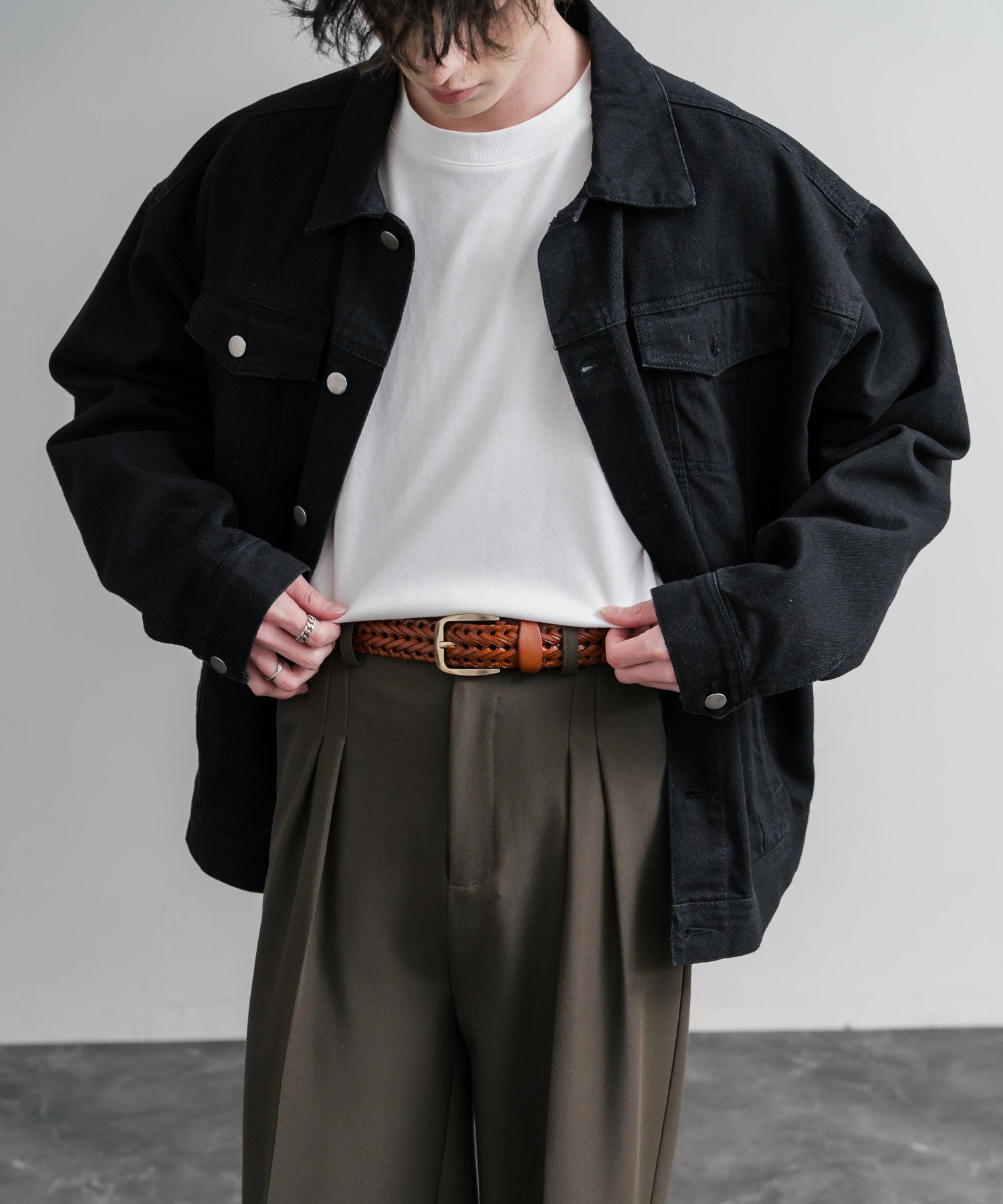 ロッキーモンロー Rocky Monroe レザーベルト メッシュ 本革 メンズ レディース ラウンドバックル スクエア カジュアル アメカジ シンプル 韓国 モード レトロ おしゃれ ギフト 15729 （ブラック） ブラック