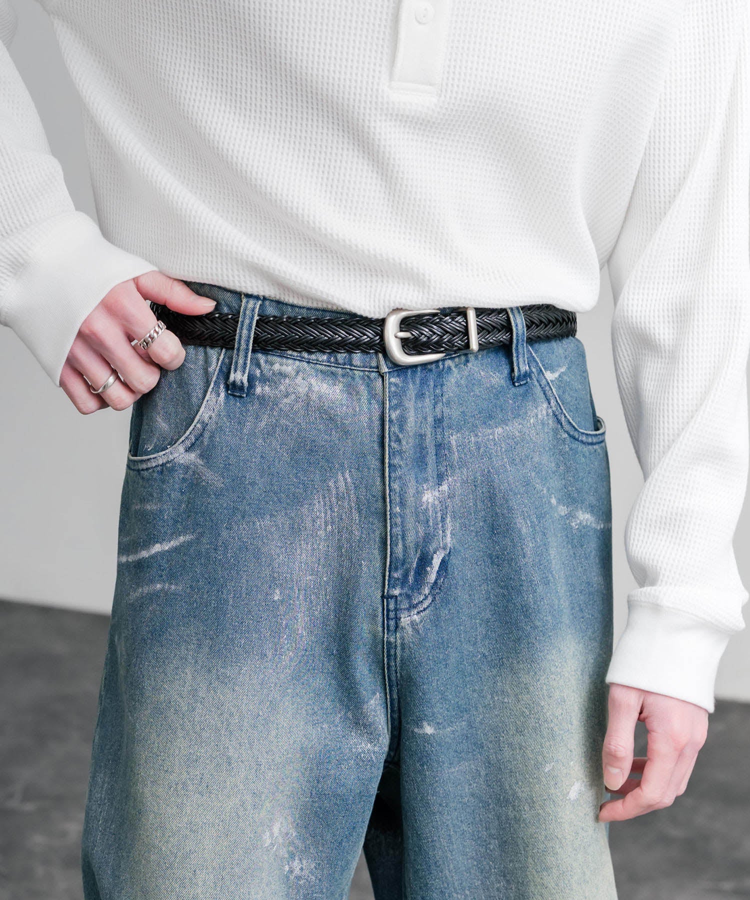 ロッキーモンロー Rocky Monroe レザーベルト メッシュ 本革 メンズ レディース ラウンドバックル カジュアル アメカジ シンプル 韓国 モード レトロ おしゃれ プレゼント 15731 （カフェ） カフェ