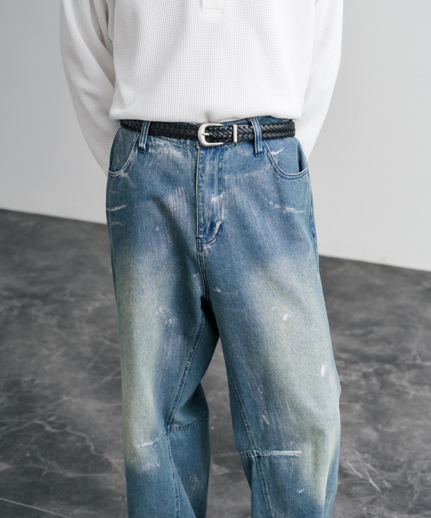 ロッキーモンロー Rocky Monroe レザーベルト メッシュ 本革 メンズ レディース ラウンドバックル カジュアル アメカジ シンプル 韓国 モード レトロ おしゃれ プレゼント 15731 （カフェ） カフェ