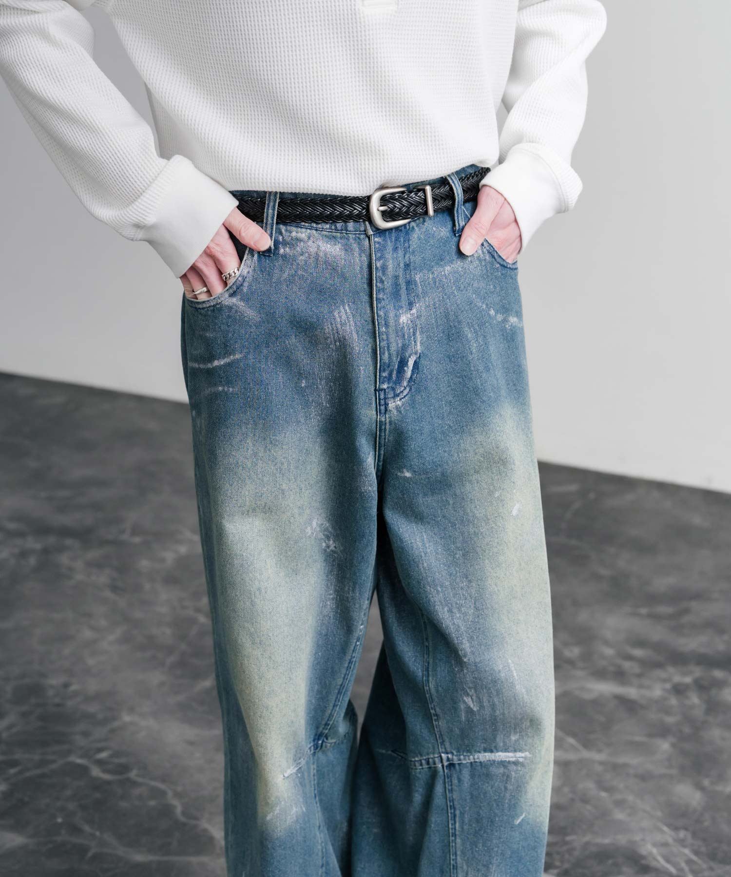 ロッキーモンロー Rocky Monroe レザーベルト メッシュ 本革 メンズ レディース ラウンドバックル カジュアル アメカジ シンプル 韓国 モード レトロ おしゃれ プレゼント 15731 （カフェ） カフェ