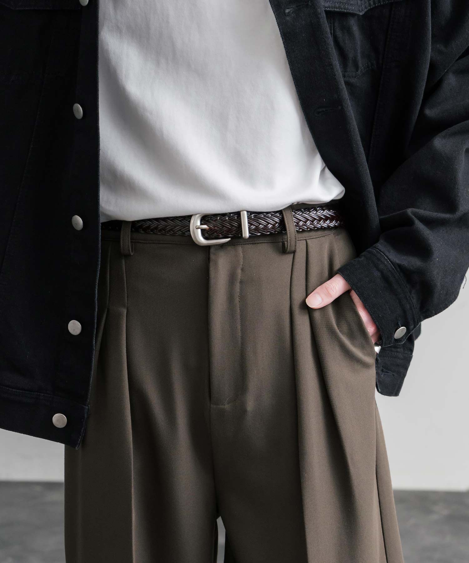 ロッキーモンロー Rocky Monroe レザーベルト メッシュ 本革 メンズ レディース ラウンドバックル カジュアル アメカジ シンプル 韓国 モード レトロ おしゃれ プレゼント 15731 （カフェ） カフェ