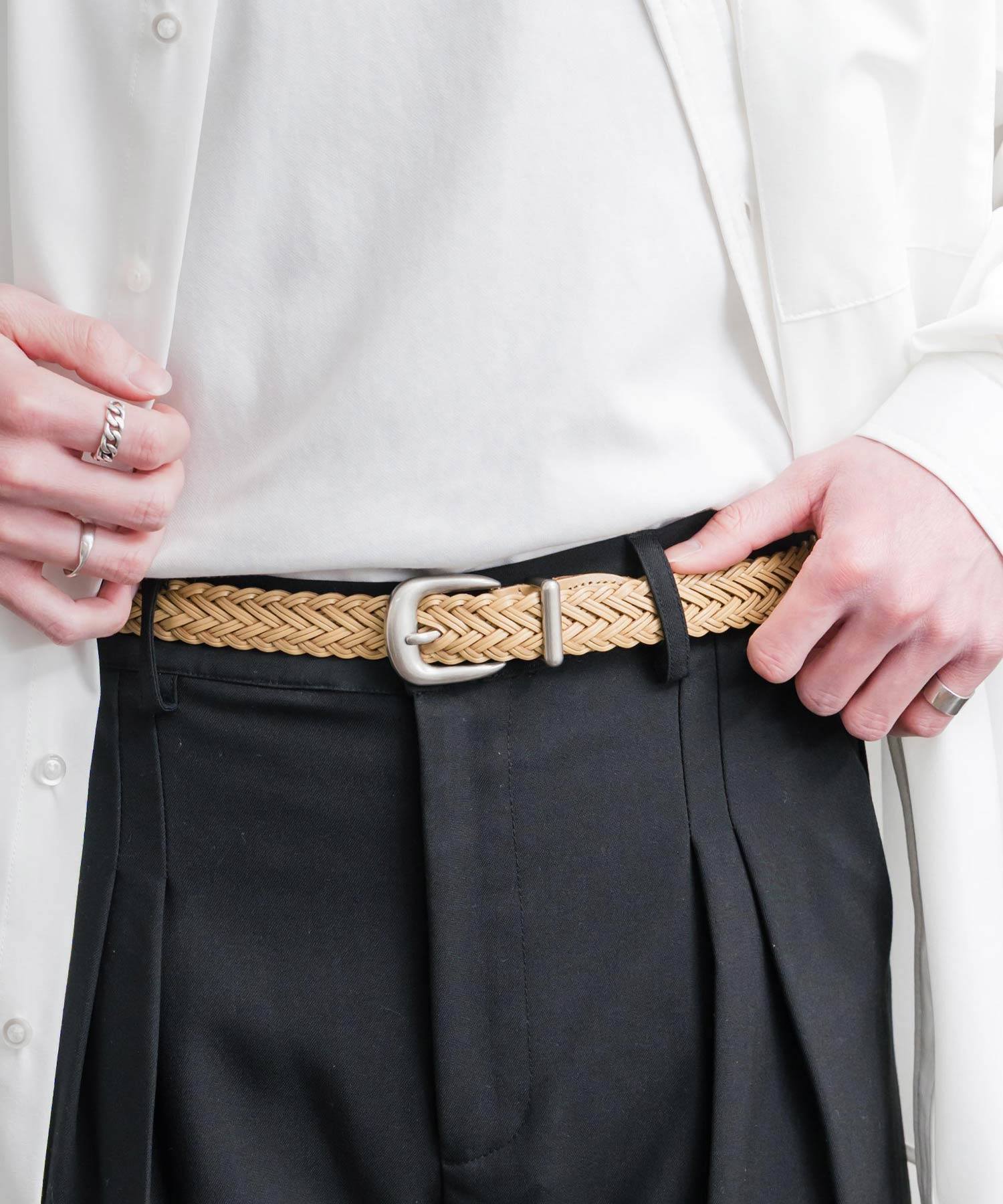 ロッキーモンロー Rocky Monroe レザーベルト メッシュ 本革 メンズ レディース ラウンドバックル カジュアル アメカジ シンプル 韓国 モード レトロ おしゃれ プレゼント 15731 （カフェ） カフェ