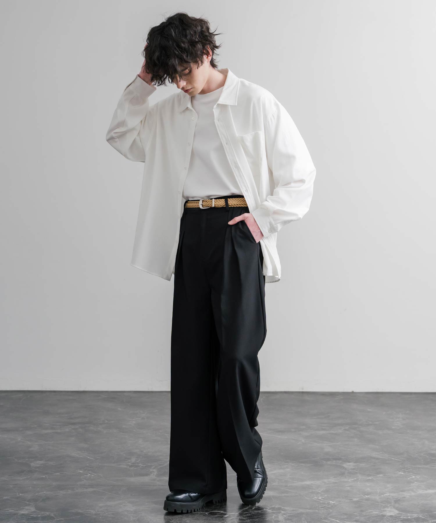 ロッキーモンロー Rocky Monroe レザーベルト メッシュ 本革 メンズ レディース ラウンドバックル カジュアル アメカジ シンプル 韓国 モード レトロ おしゃれ プレゼント 15731 （カフェ） カフェ