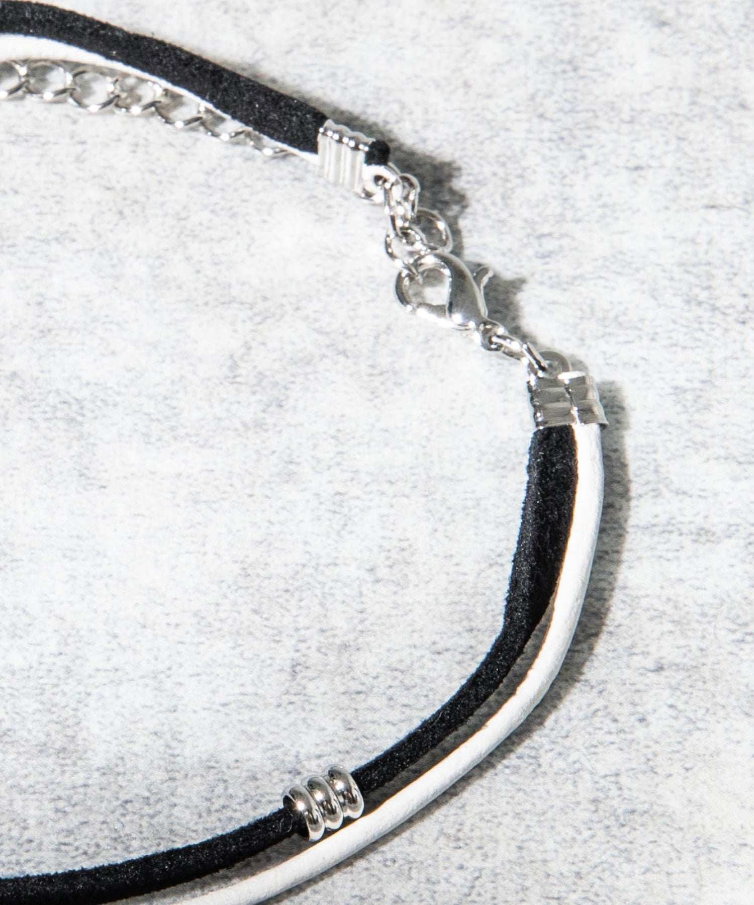 ロッキーモンロー Rocky Monroe アンクレット ブレスレット メンズ レディース つけっぱなし 2連 シルバー PU フェイクレザー チャーム カラーコード ペア シンプル 英字 9571