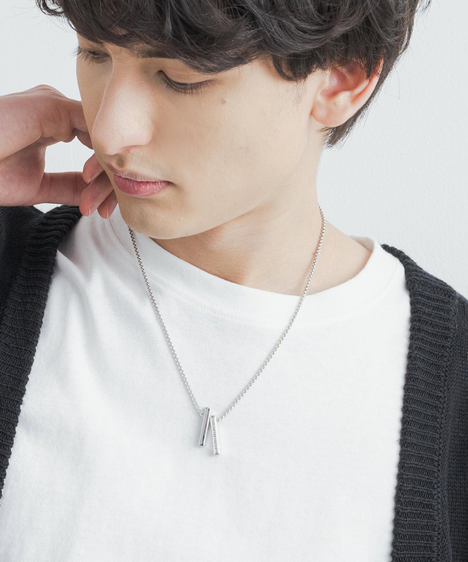 ロッキーモンロー Rocky Monroe チャームネックレス メンズ レディース チェーン 合金 トップ シンプル カジュアル ストリート ギフト プレゼント お揃い ペア ペンダント ユニセックス 1 （931-005.シルバー） 931-005.シルバー