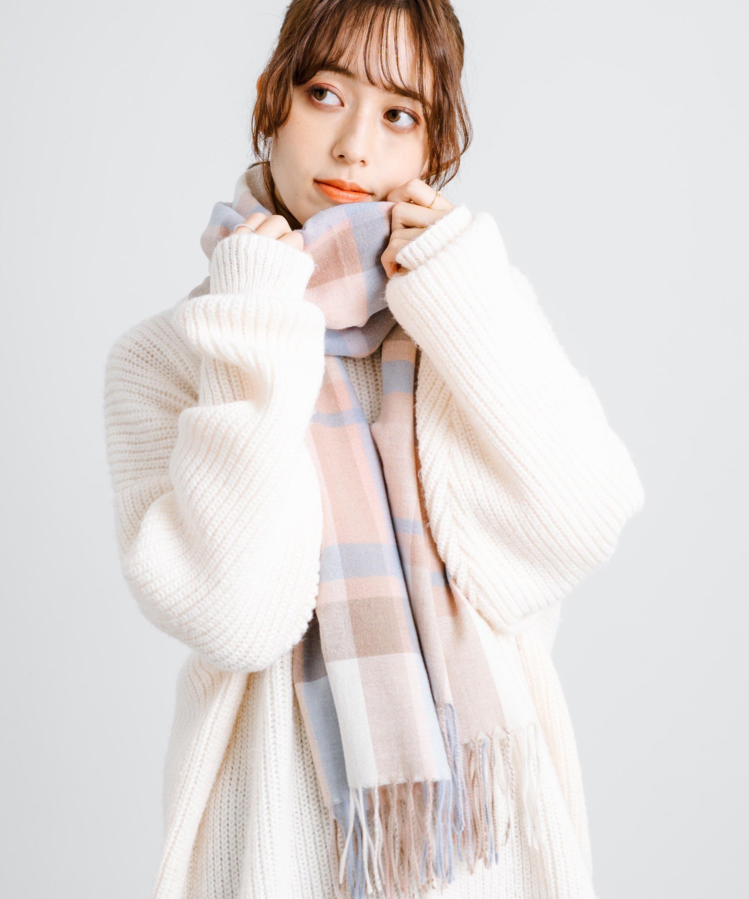 ロッキーモンロー Rocky Monroe フリンジマフラー 大判ストール メンズ レディース チェック ロング ボリューム 暖かい ひざ掛け ブランケット ショール 防寒 ギフト プレゼント 秋冬 13
