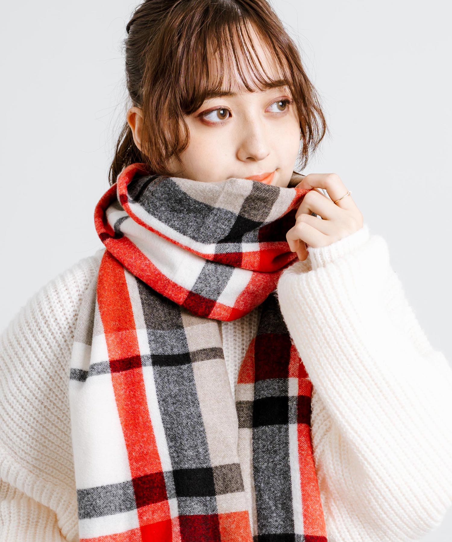 ロッキーモンロー Rocky Monroe フリンジマフラー 大判ストール メンズ レディース チェック ロング ボリューム 暖かい ひざ掛け ブランケット ショール 防寒 ギフト プレゼント 秋冬 13