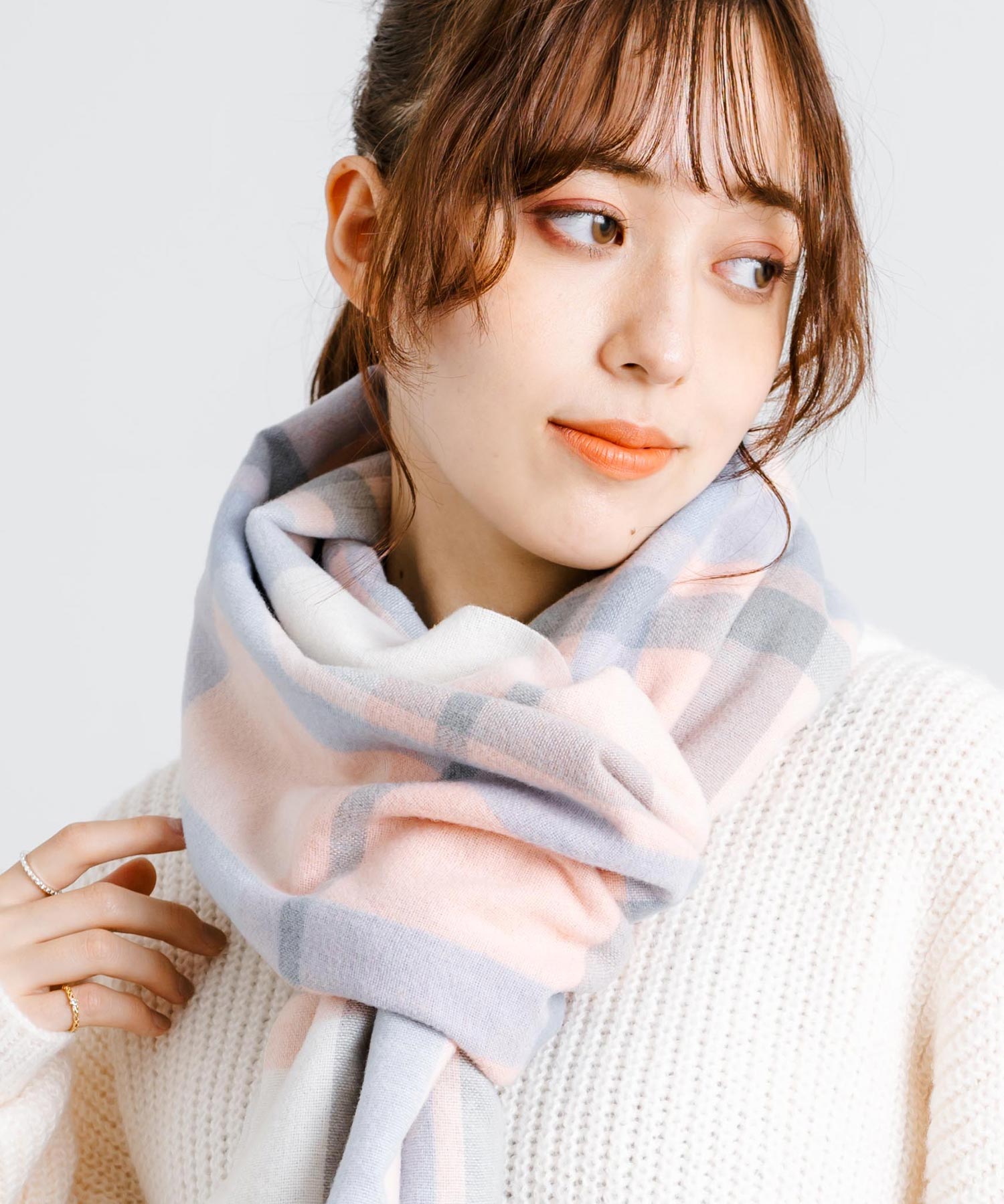 ロッキーモンロー Rocky Monroe フリンジマフラー 大判ストール メンズ レディース チェック ロング ボリューム 暖かい ひざ掛け ブランケット ショール 防寒 ギフト プレゼント 秋冬 13