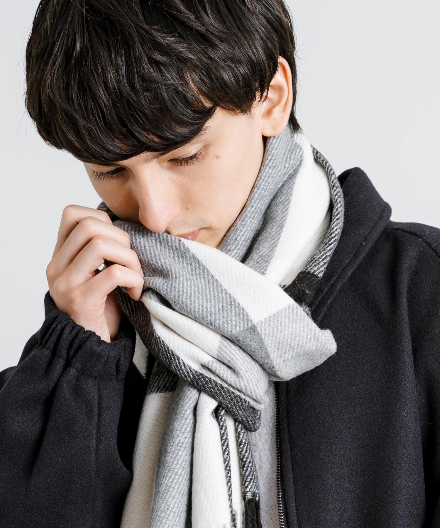 ロッキーモンロー Rocky Monroe フリンジマフラー 大判ストール メンズ レディース チェック ロング ボリューム 暖かい ひざ掛け ブランケット ショール 防寒 ギフト プレゼント 秋冬 13