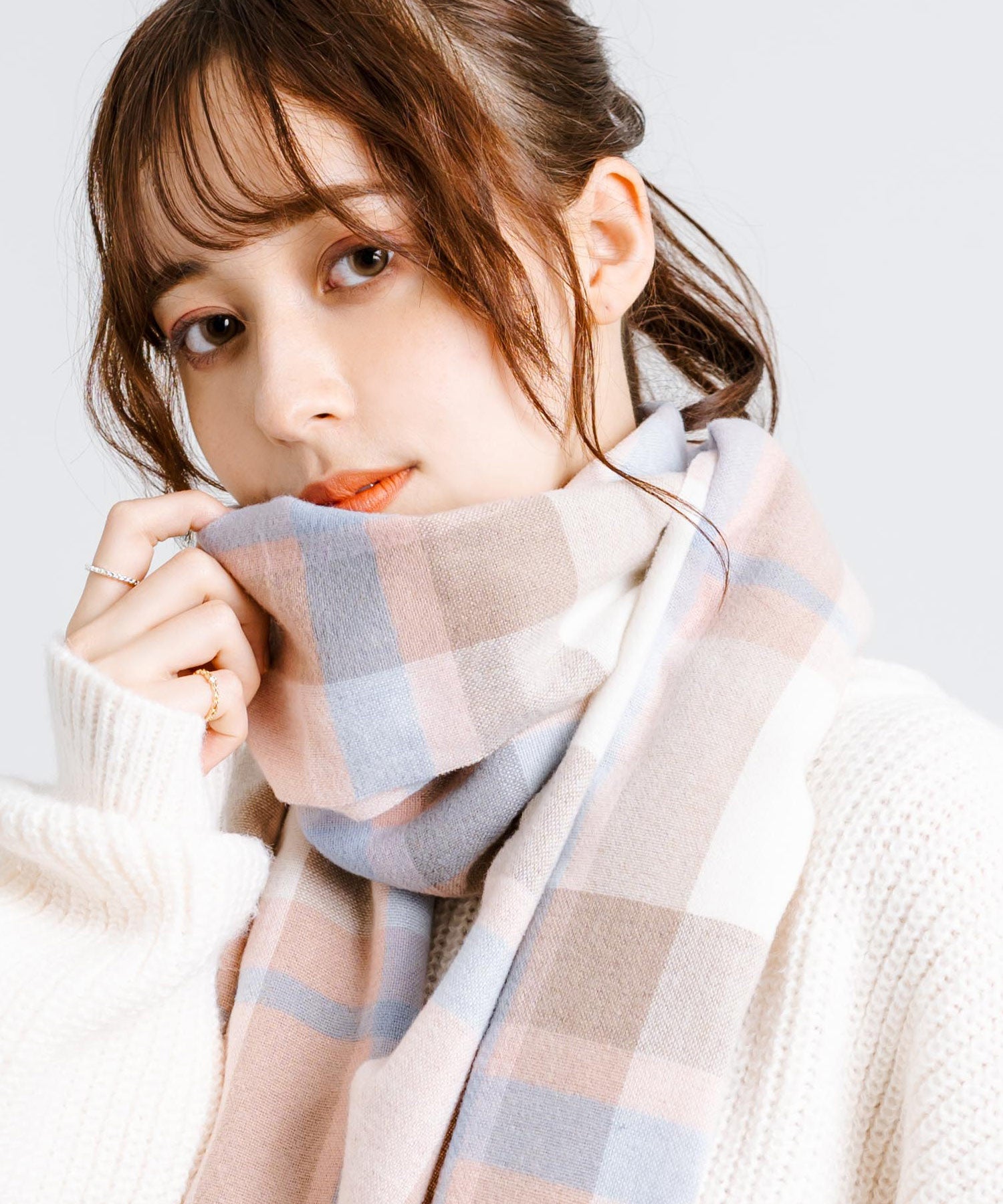 ロッキーモンロー Rocky Monroe フリンジマフラー 大判ストール メンズ レディース チェック ロング ボリューム 暖かい ひざ掛け ブランケット ショール 防寒 ギフト プレゼント 秋冬 13