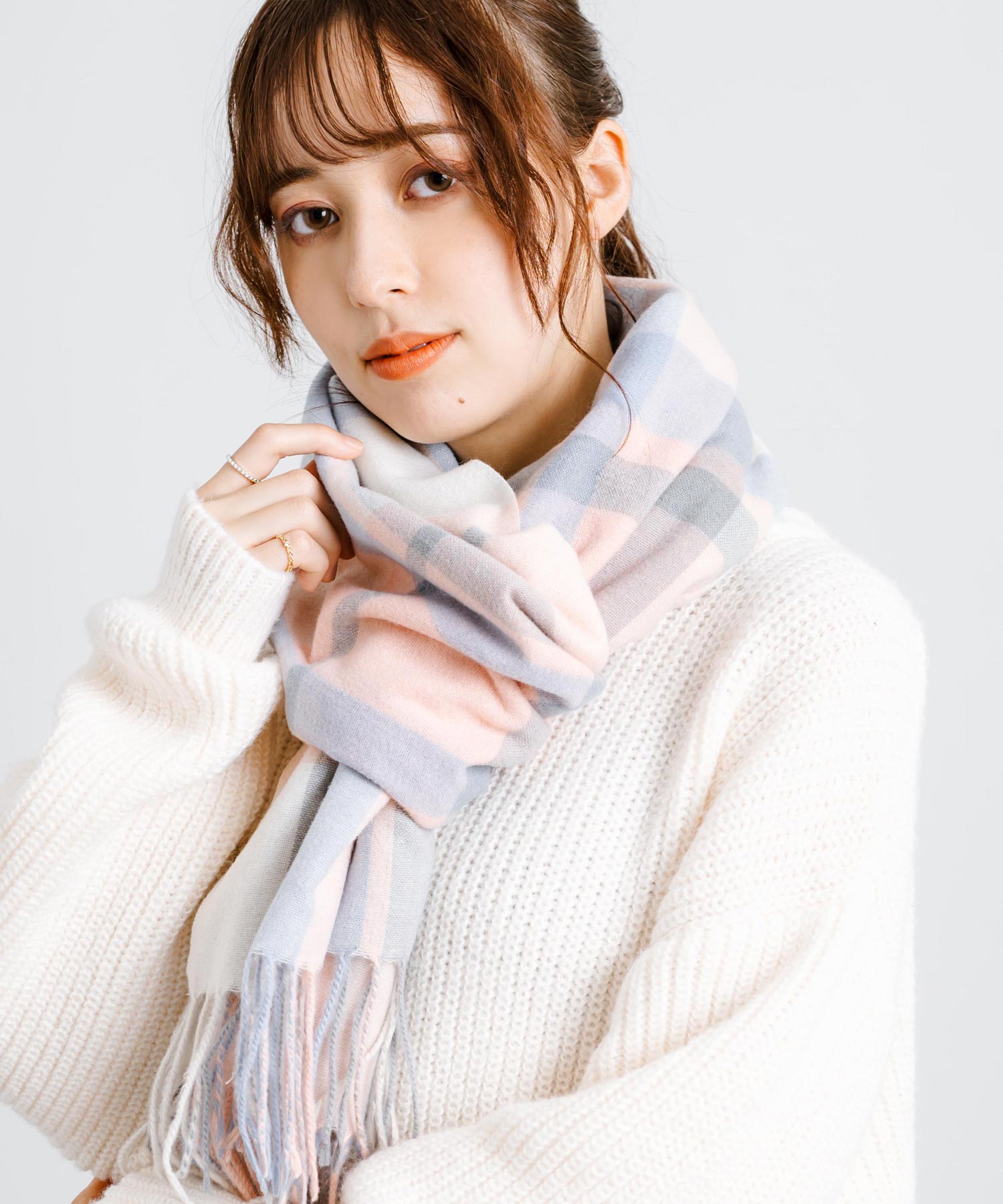 ロッキーモンロー Rocky Monroe フリンジマフラー 大判ストール メンズ レディース チェック ロング ボリューム 暖かい ひざ掛け ブランケット ショール 防寒 ギフト プレゼント 秋冬 13