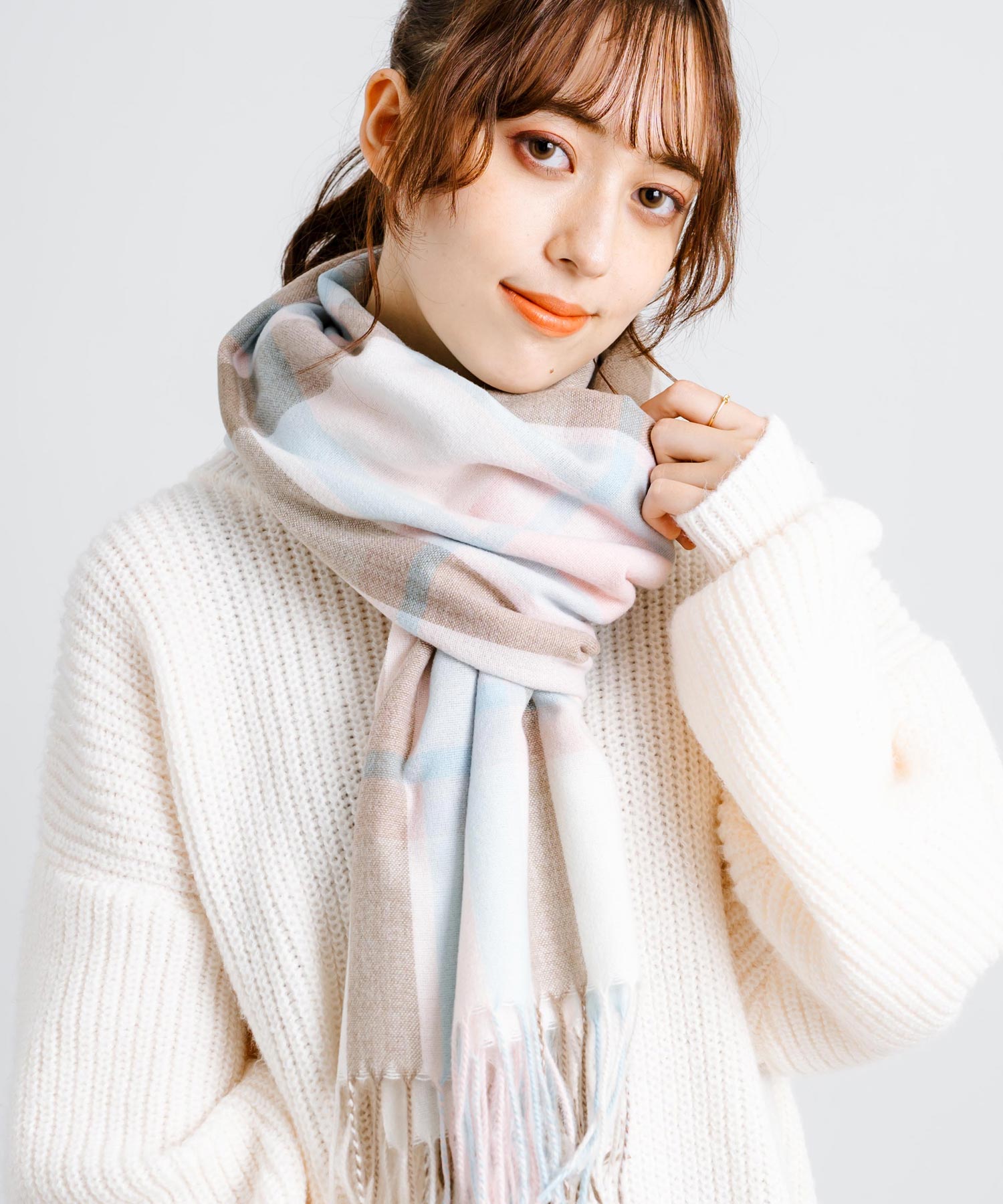 ロッキーモンロー Rocky Monroe フリンジマフラー 大判ストール メンズ レディース チェック ロング ボリューム 暖かい ひざ掛け ブランケット ショール 防寒 ギフト プレゼント 秋冬 13
