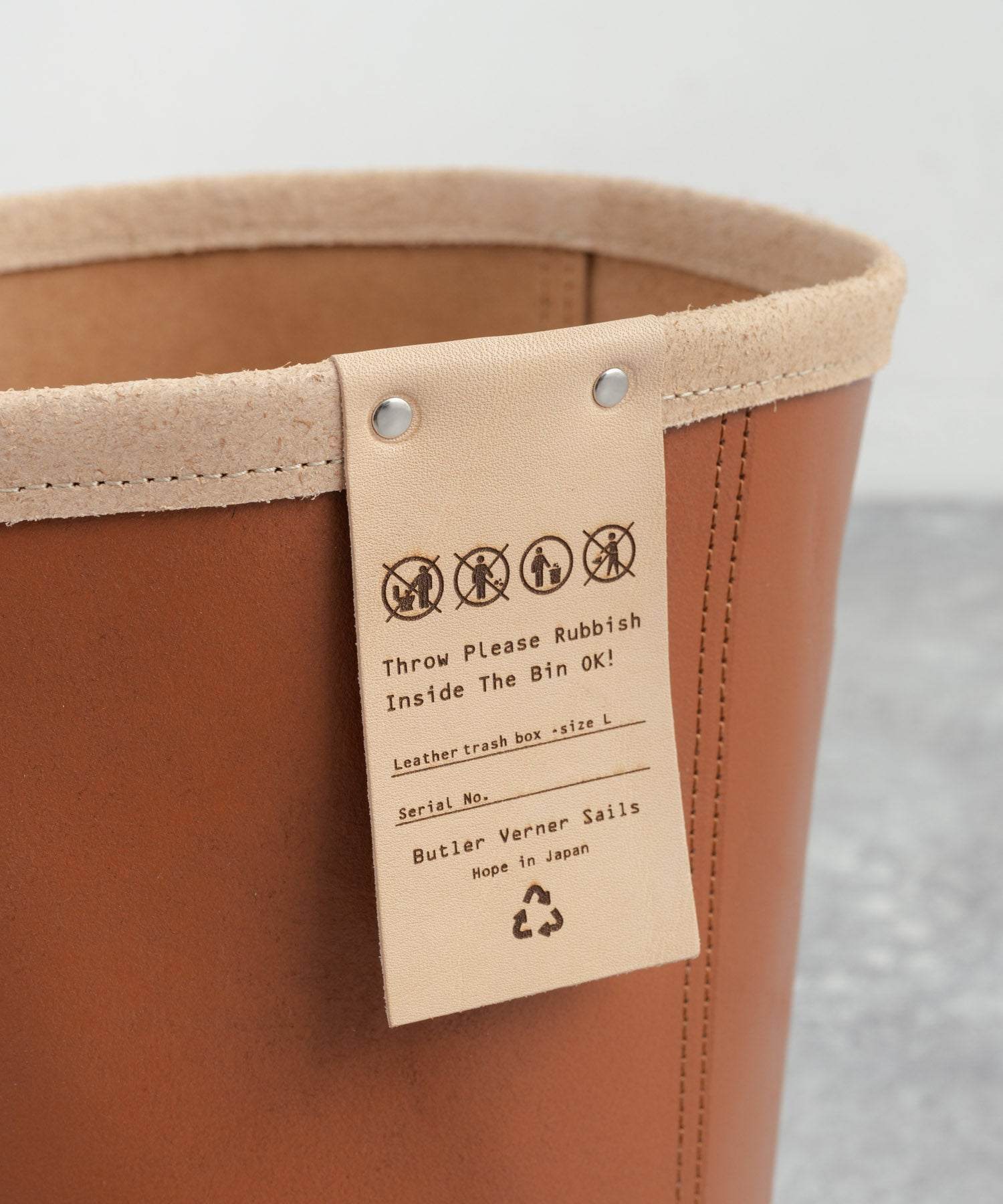 Rocky Monroe Trash Box Garbage Can Cowhide Toko Leather Domestic Made in Japan Genuine Leather Dust Box Storage Slim Simple Plain Miscellaneous Goods Interior Stylish Round Type Room New Life