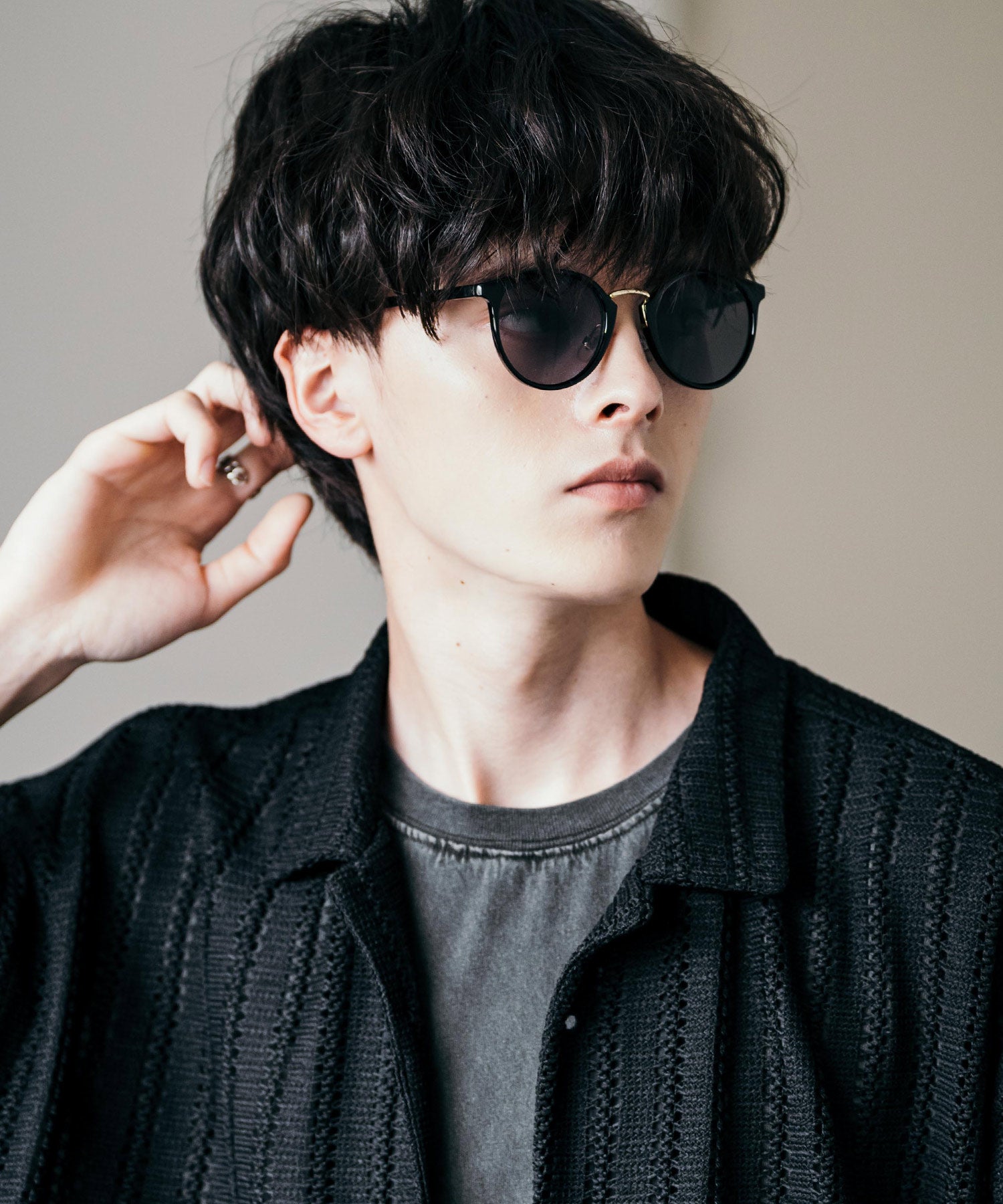 ロッキーモンロー Rocky Monroe サングラス カラーレンズ メンズ レディース 伊達メガネ 丸眼鏡 丸型 コンビボストン UVカット 紫外線対策 薄い色 色付き スモーク グレー クリア 黒縁