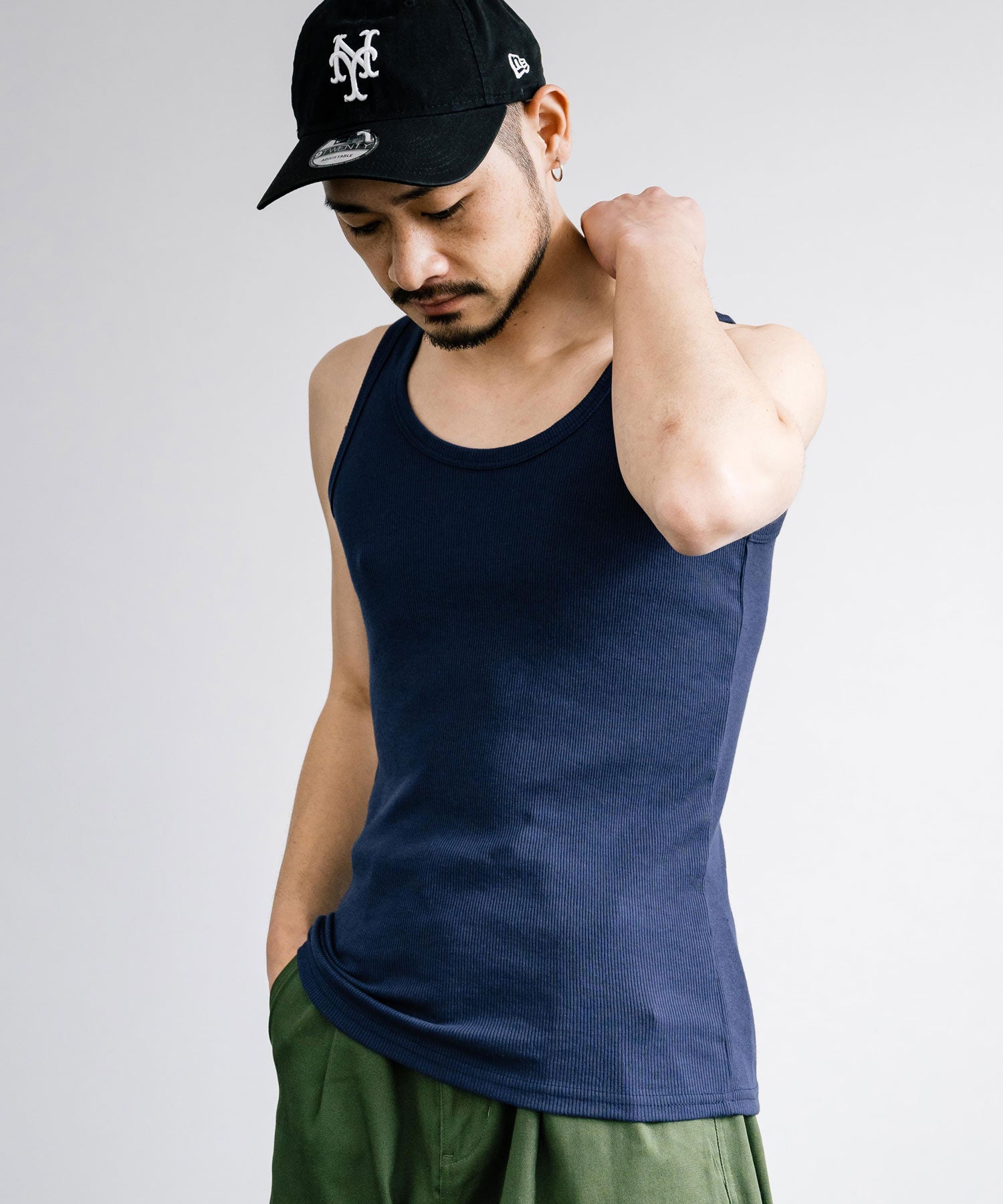 Rocky Monroe Tank Top Men's Sleeveless Casual White black gray Ribbed Inner Plain Simple Stretchable Stretch Layering Training Muscle Training Gym Sports