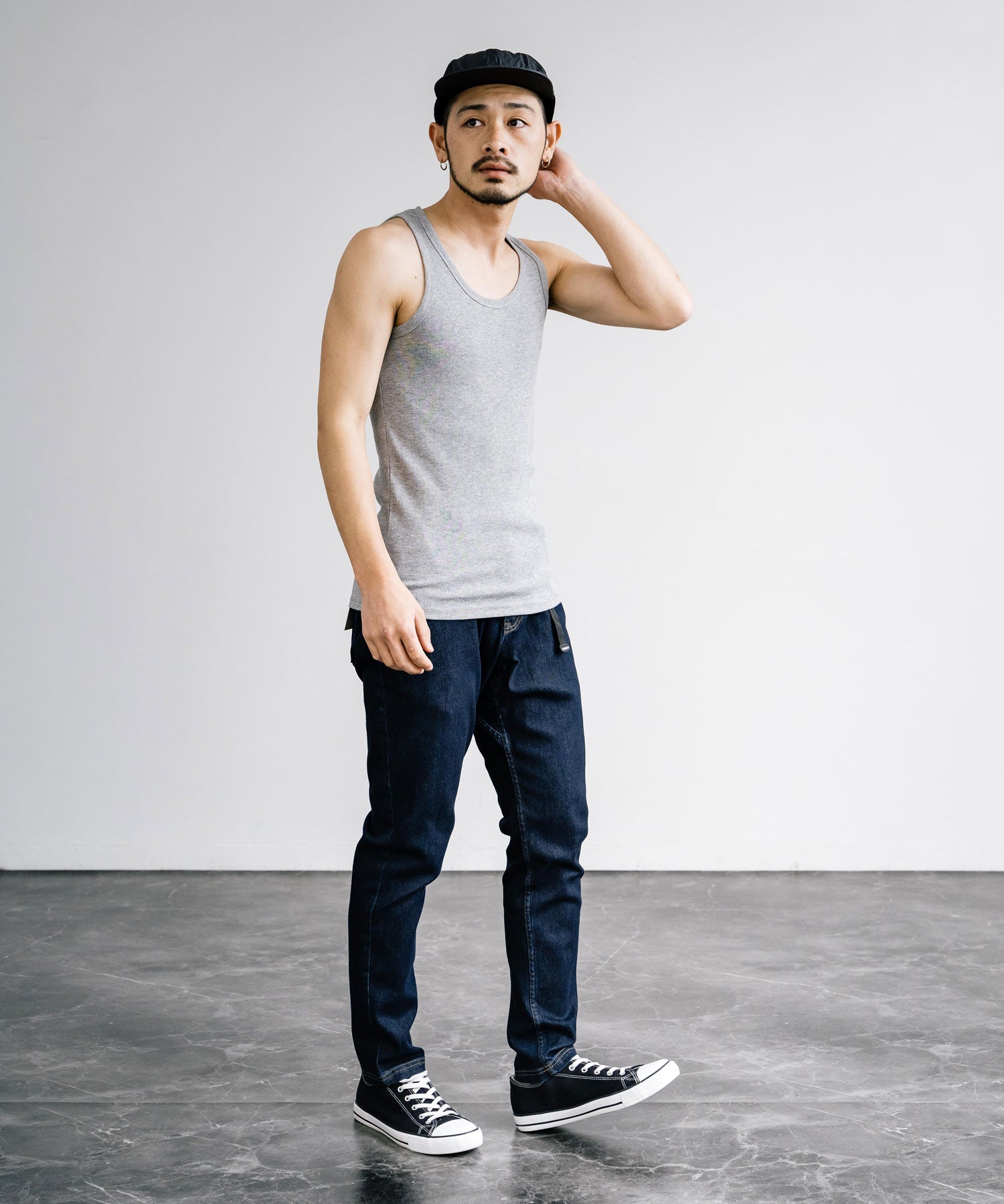 Rocky Monroe Tank Top Men's Sleeveless Casual White black gray Ribbed Inner Plain Simple Stretchable Stretch Layering Training Muscle Training Gym Sports