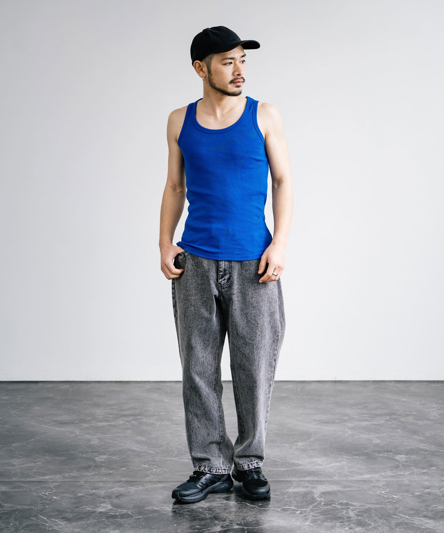 Rocky Monroe Tank Top Men's Sleeveless Casual White black gray Ribbed Inner Plain Simple Stretchable Stretch Layering Training Muscle Training Gym Sports