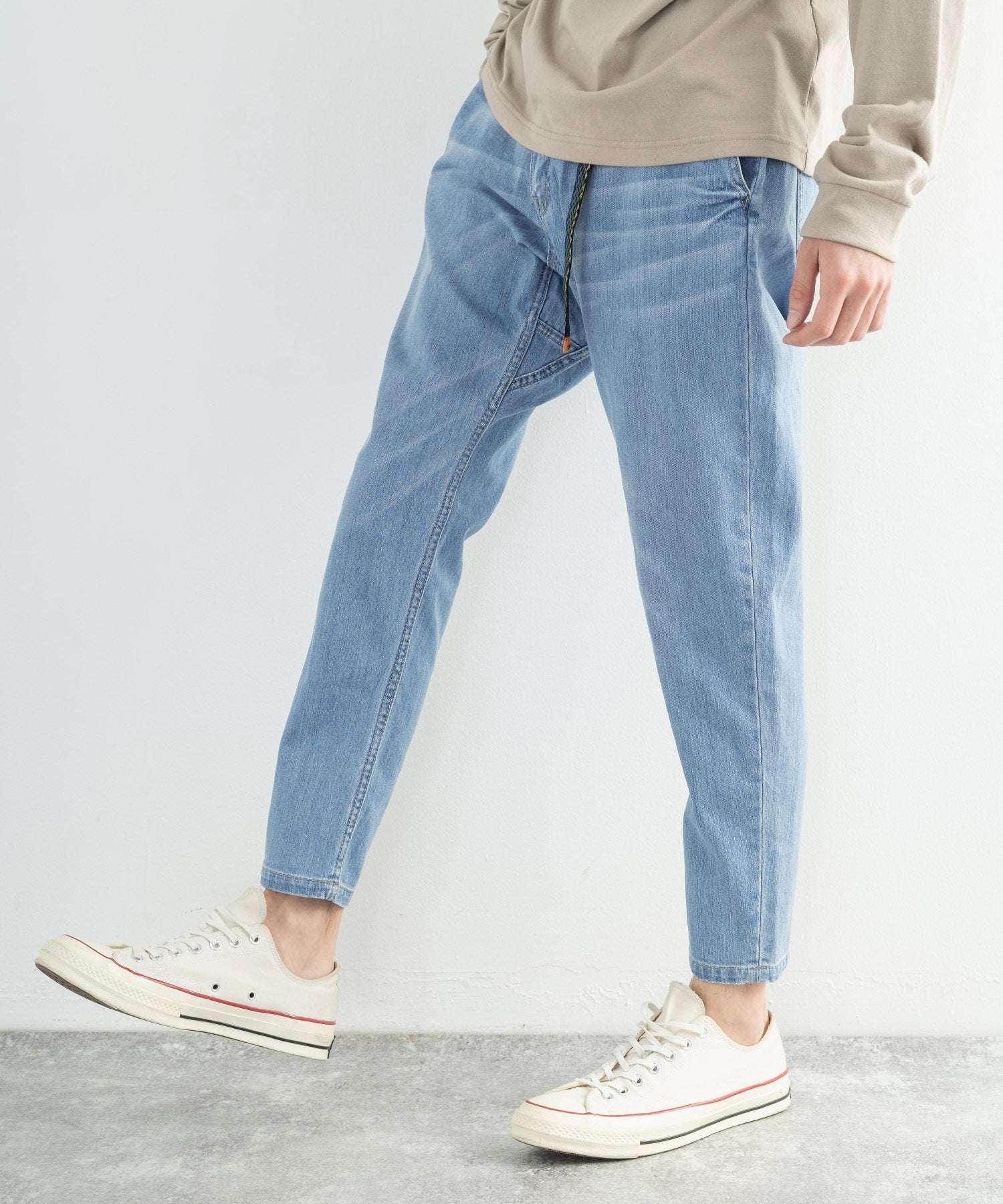 ロッキーモンロー Rocky Monroe クライミングパンツ メンズ テーパード デニム ストレッチ ジーンズ ジーパン イージー 9分丈 アンクル ナロー ライクラ アウトドア キャンプ スポーツ K