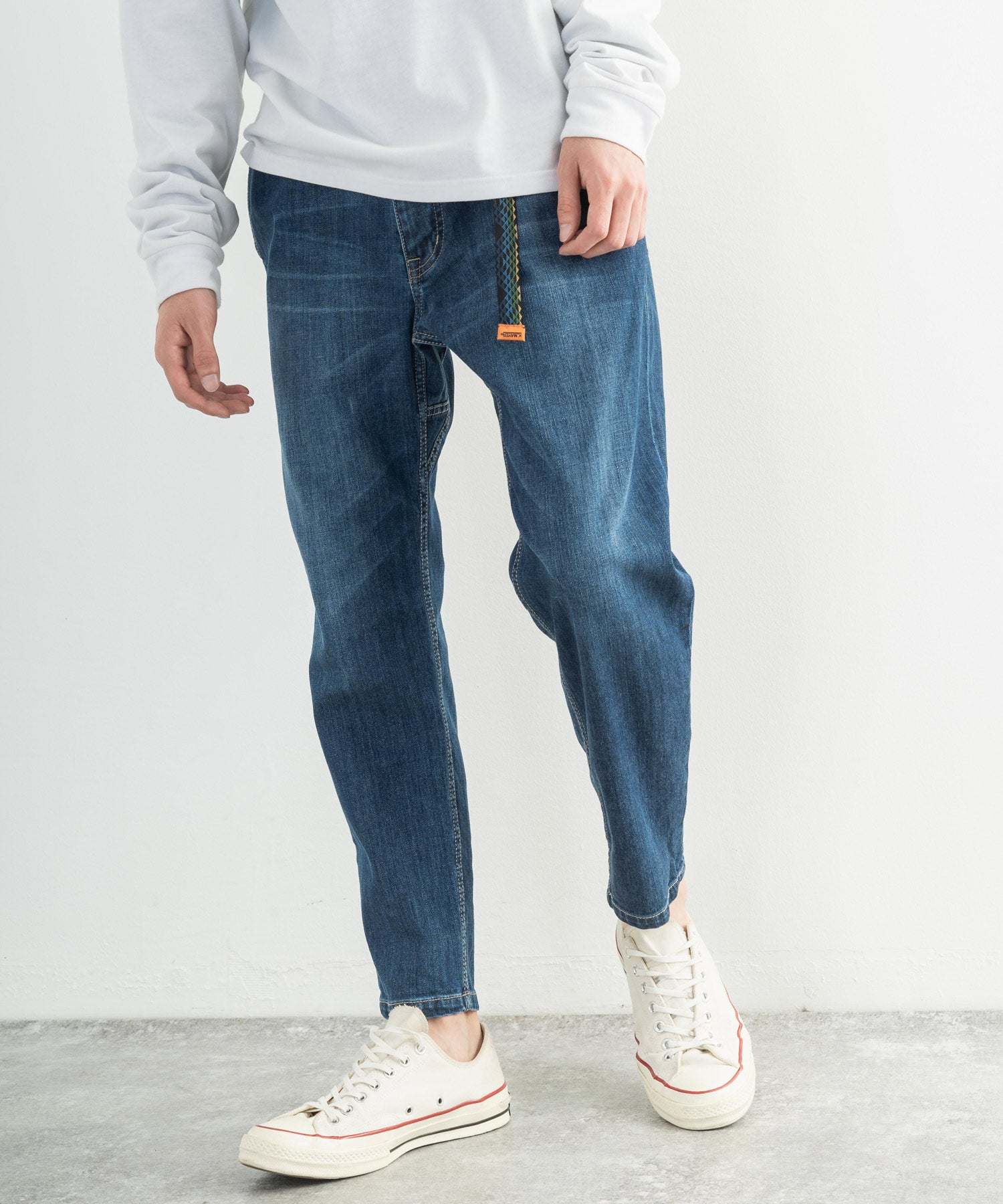 ロッキーモンロー Rocky Monroe クライミングパンツ メンズ テーパード デニム ストレッチ ジーンズ ジーパン イージー 9分丈 アンクル ナロー ライクラ アウトドア キャンプ スポーツ K