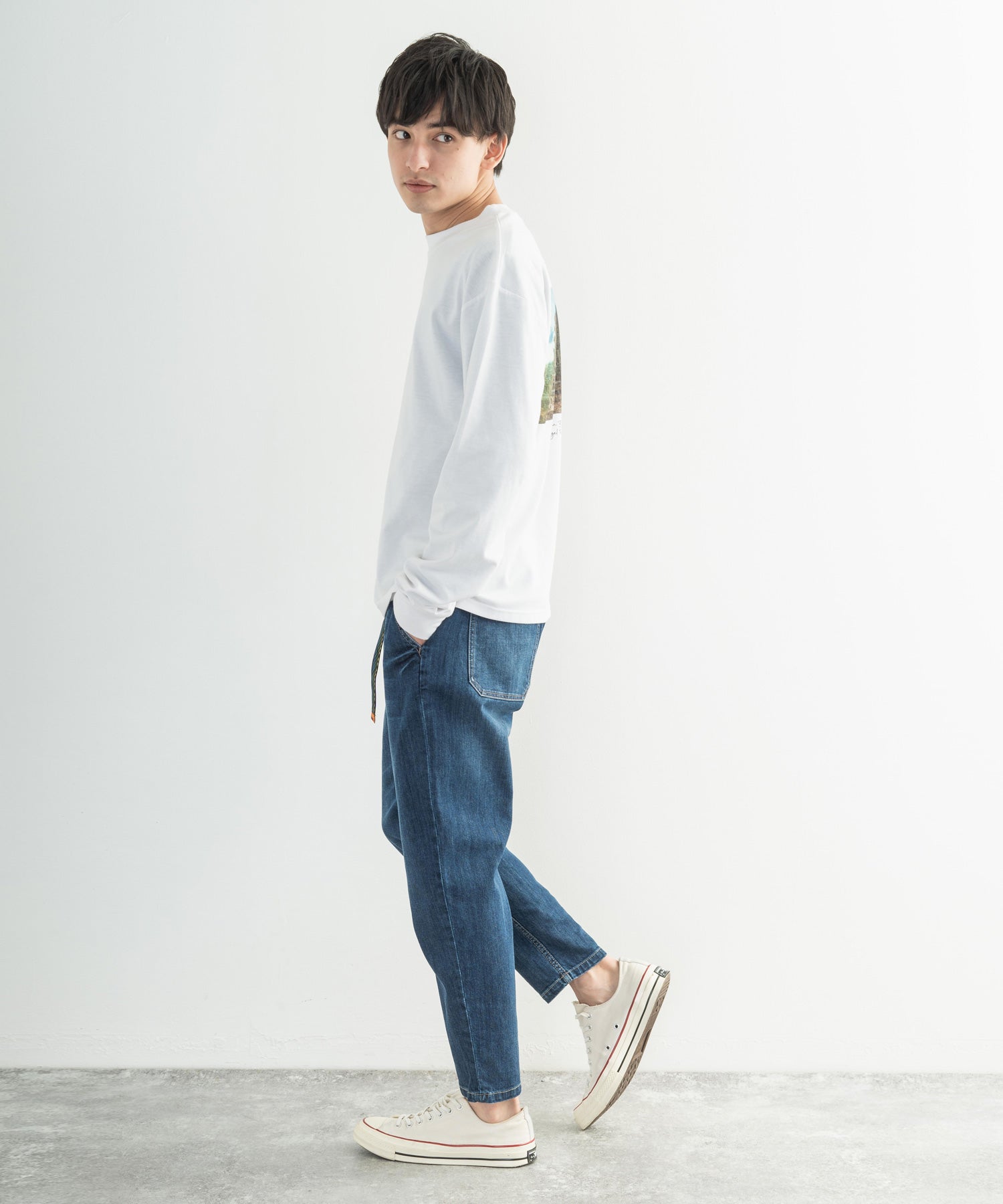 ロッキーモンロー Rocky Monroe クライミングパンツ メンズ テーパード デニム ストレッチ ジーンズ ジーパン イージー 9分丈 アンクル ナロー ライクラ アウトドア キャンプ スポーツ K