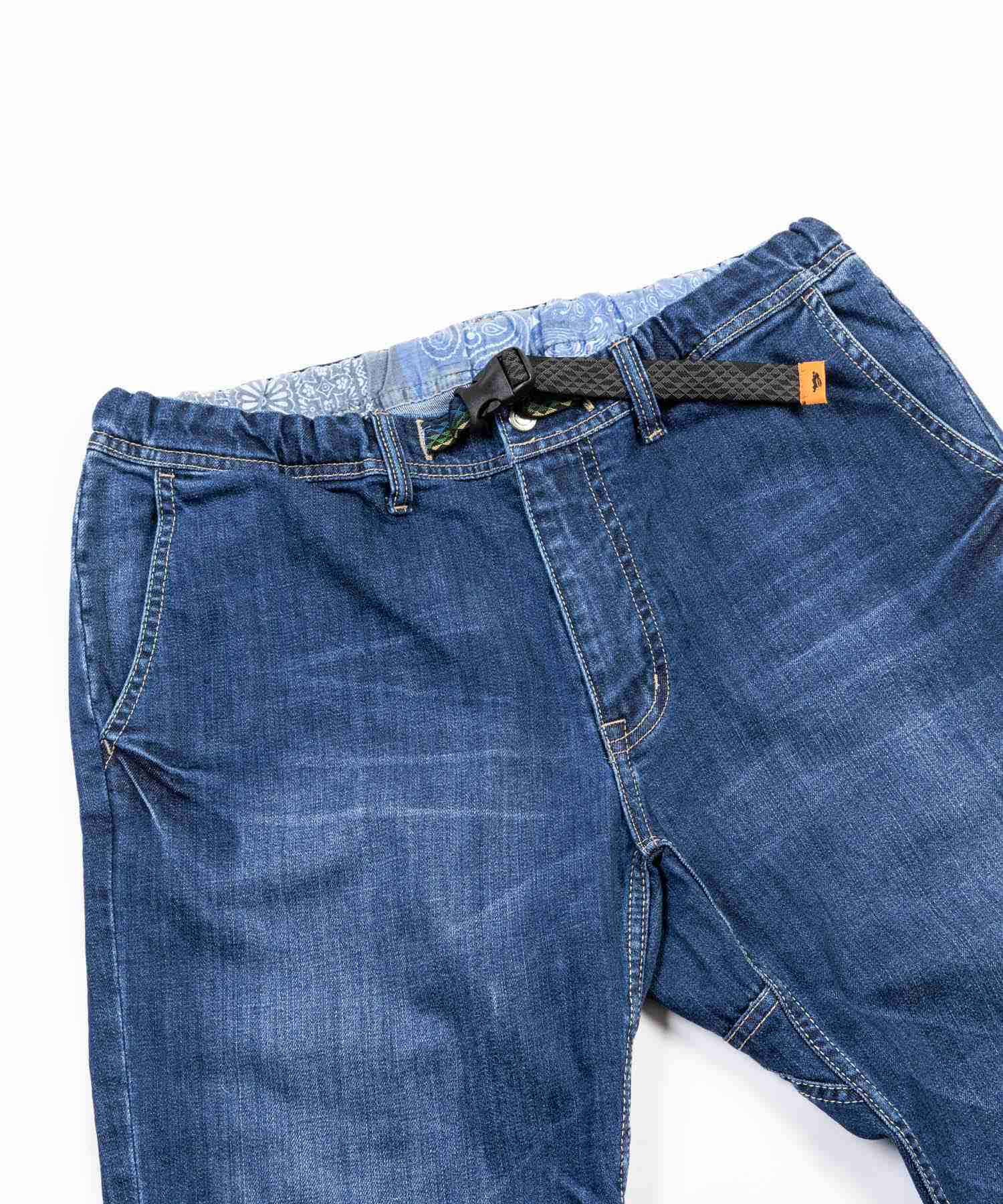 ロッキーモンロー Rocky Monroe クライミングパンツ メンズ テーパード デニム ストレッチ ジーンズ ジーパン イージー 9分丈 アンクル ナロー ライクラ アウトドア キャンプ スポーツ K