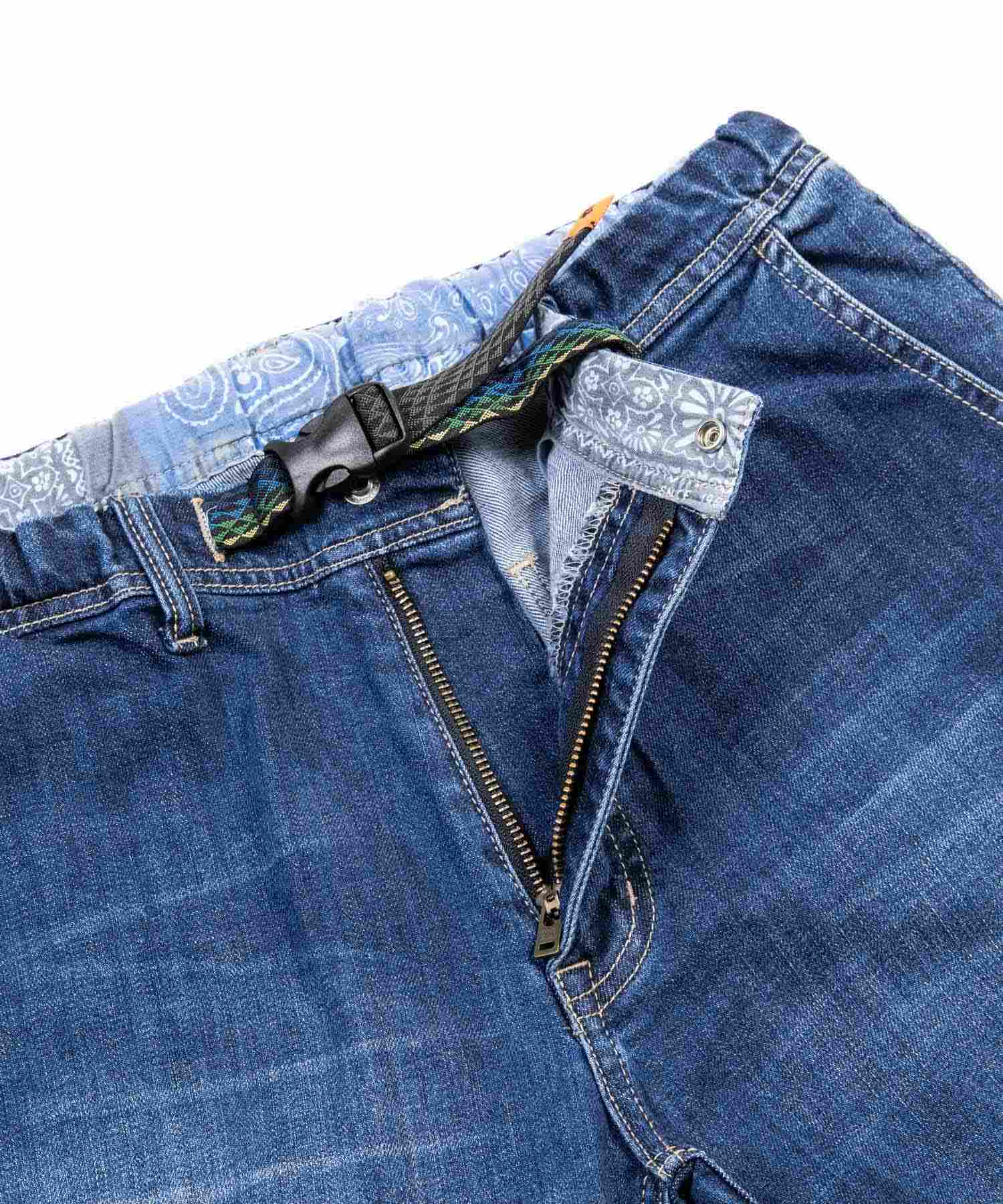 ロッキーモンロー Rocky Monroe クライミングパンツ メンズ テーパード デニム ストレッチ ジーンズ ジーパン イージー 9分丈 アンクル ナロー ライクラ アウトドア キャンプ スポーツ K