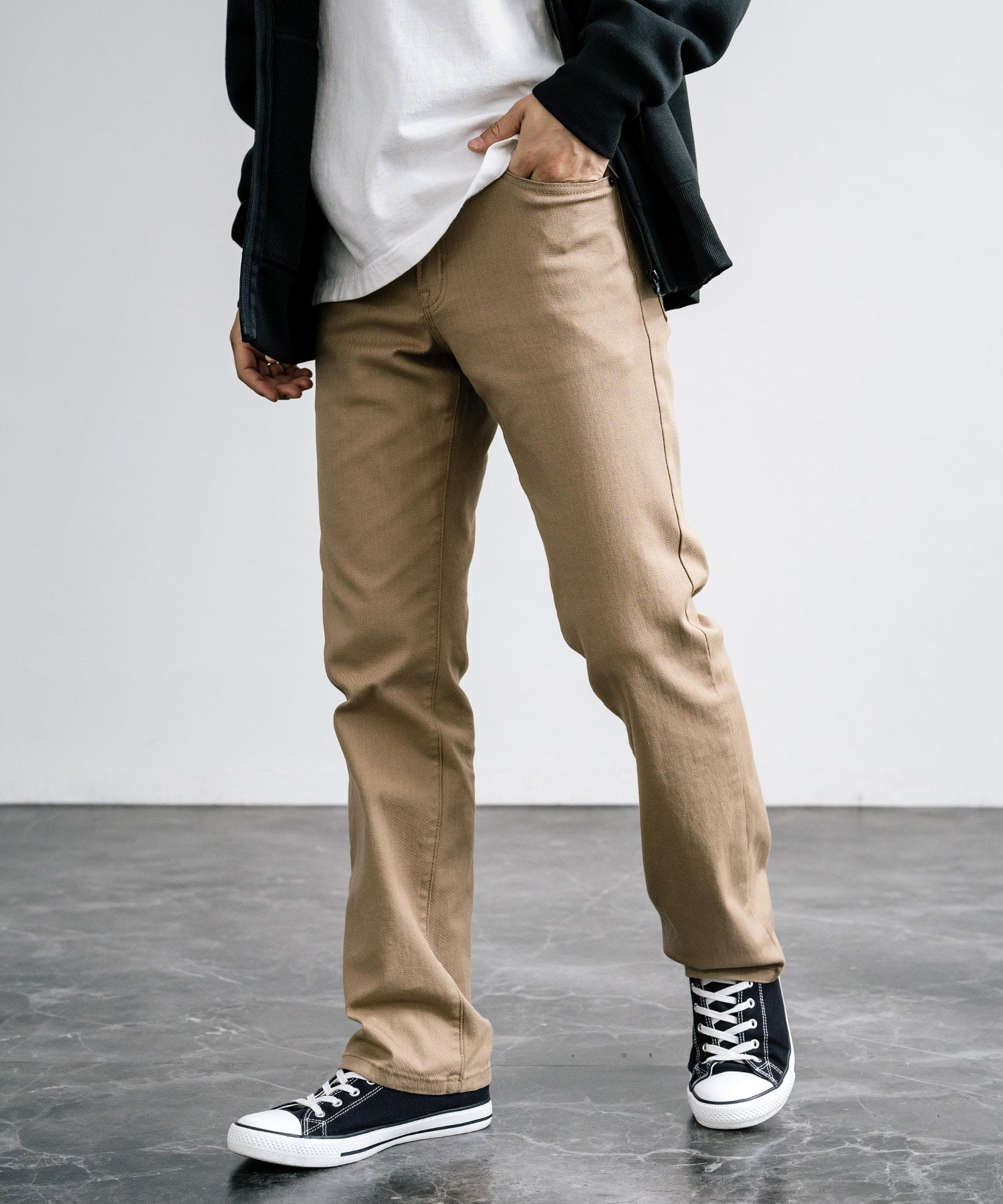 Rocky Monroe Katsuragi Pants Stretch Men’s Women’s Straight Tapered Regular Fit 5-Pocket Plain Casual Hanes 14110