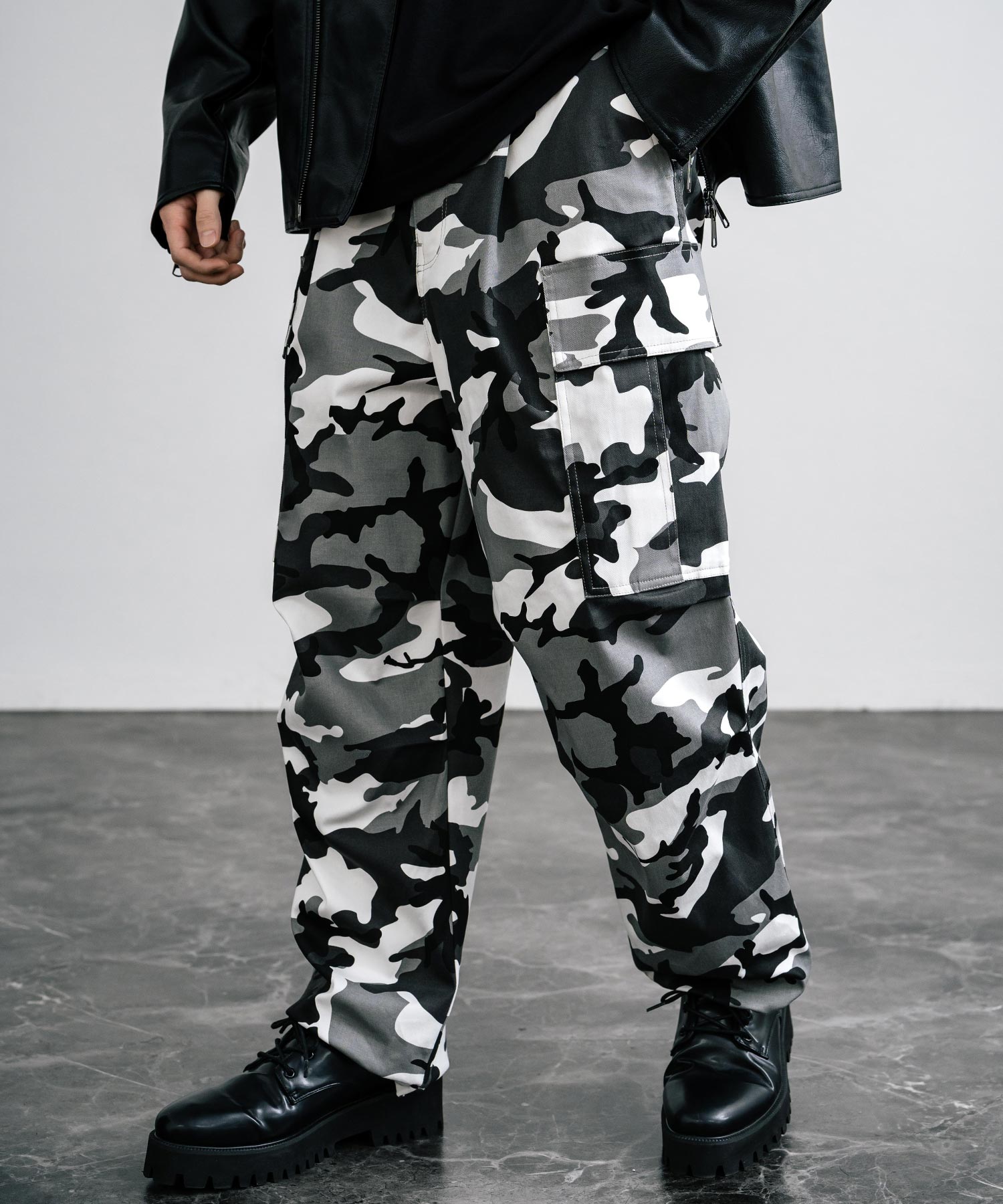 Rocky Monroe Cargo Pants Wide Men's Women's Easy Oversized Loose Hem String Balloon Camouflage Paisley Pattern Pants Military Street 14224