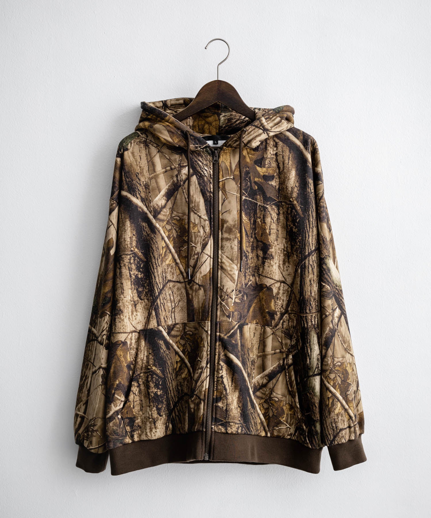 Rocky Monroe Hoodie Full Zip Back Fabric Men Women All-Over Pattern Real Tree Camo Oversized Big Silhouette Relaxed Casual Street 14326
