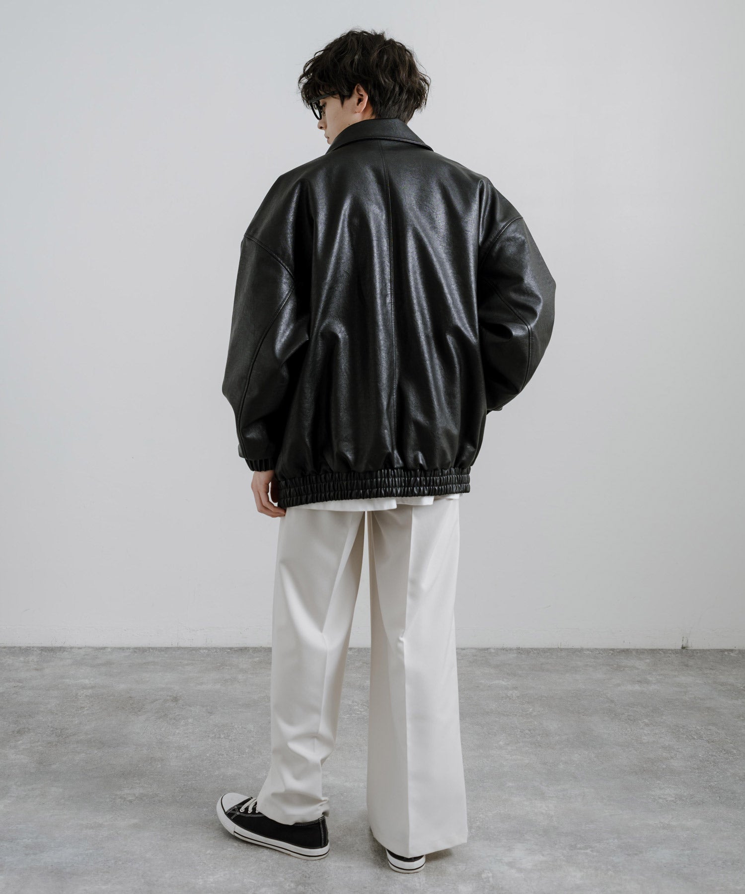 ロッキーモンロー Rocky Monroe ブルゾン フライトジャケット メンズ レディース ライダース アウター ミリタリー A-2 合成皮革 PU オーバーサイズ ゆったり モード 韓国 14344