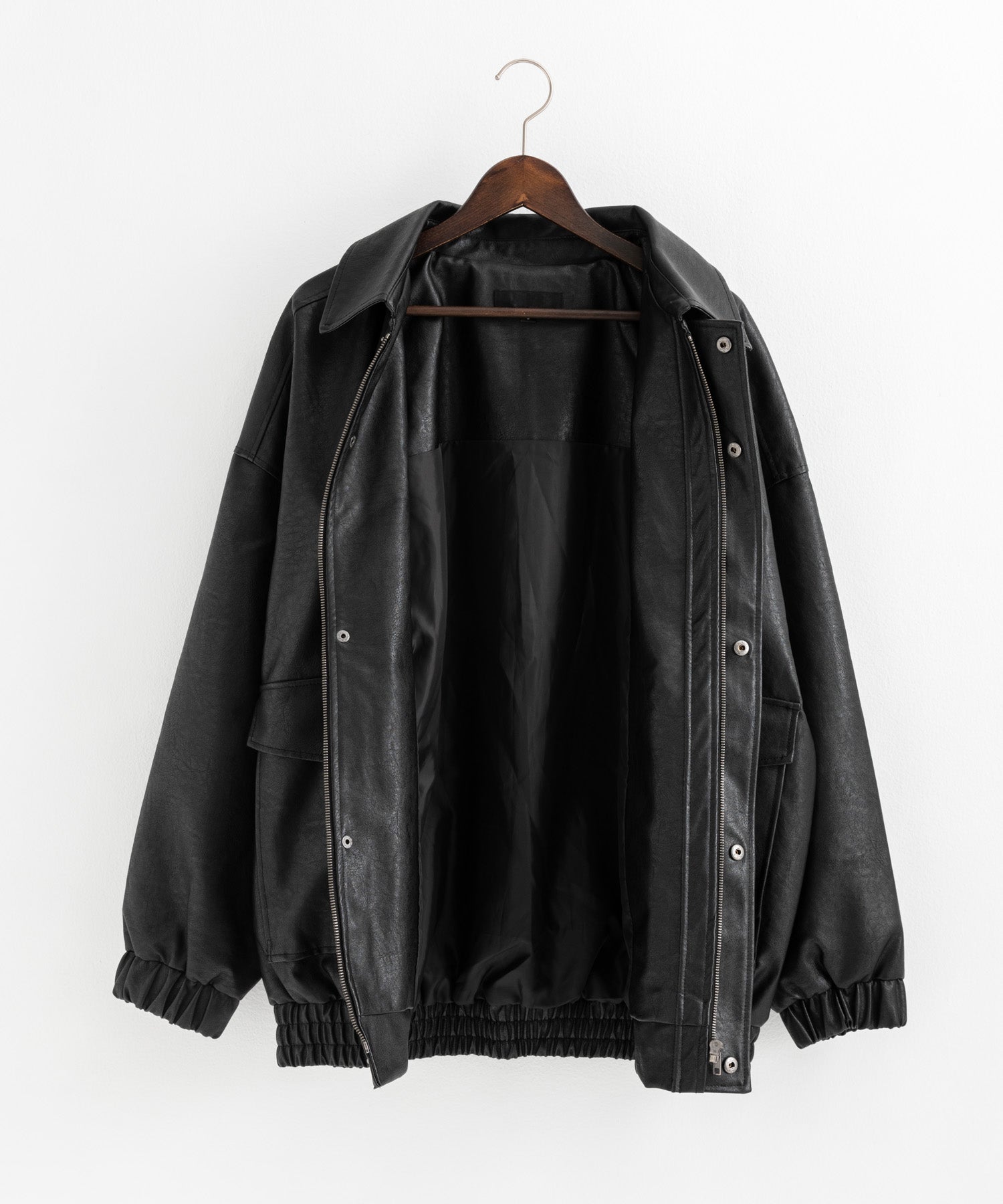 ロッキーモンロー Rocky Monroe ブルゾン フライトジャケット メンズ レディース ライダース アウター ミリタリー A-2 合成皮革 PU オーバーサイズ ゆったり モード 韓国 14344