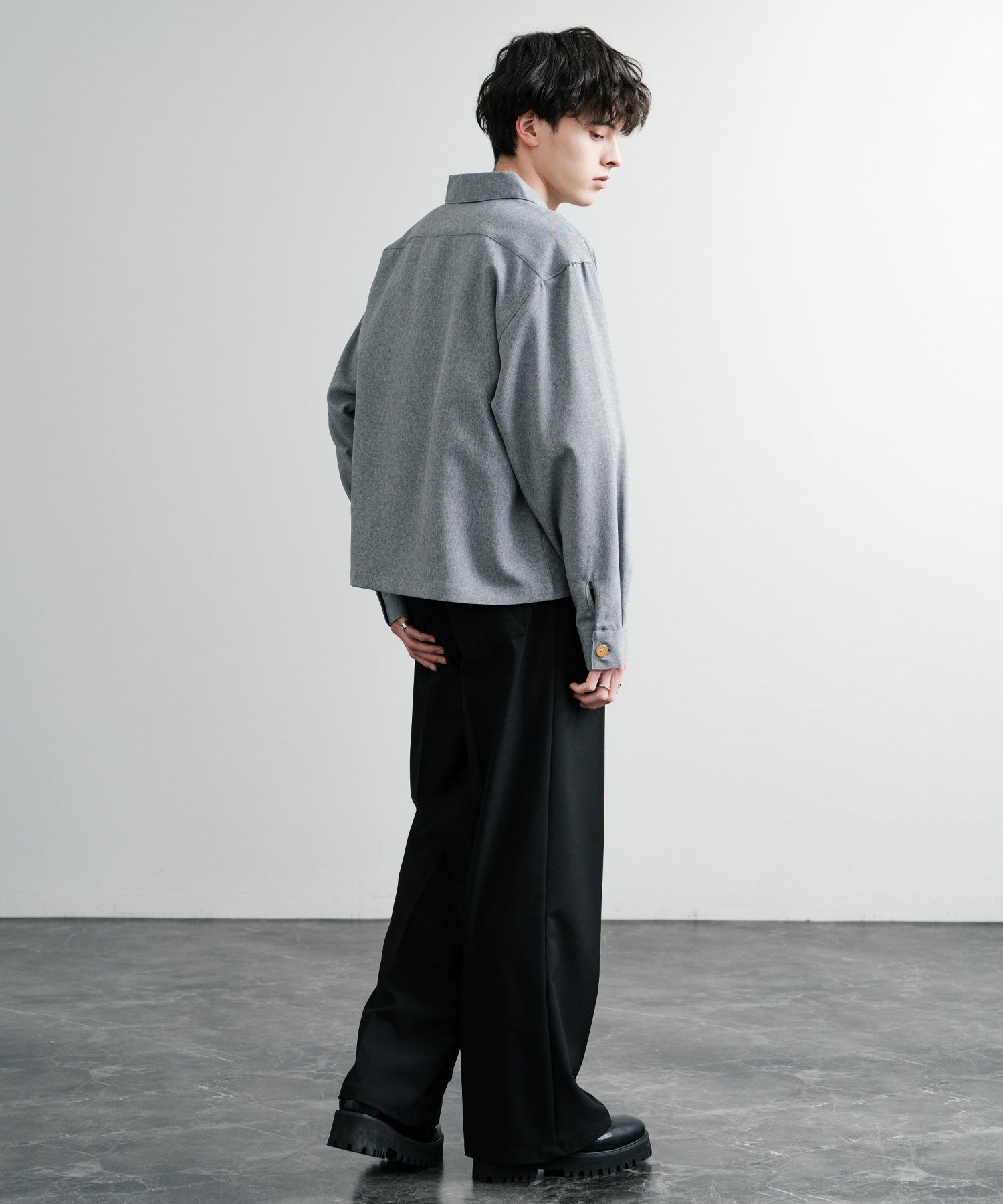 ロッキーモンロー Rocky Monroe シャツジャケット ショート メンズ レディース ライトアウター 無地 総柄 ゴールドボタン オーバーサイズ 薄手 ポリトロ ヴィンテージフラワー 14368
