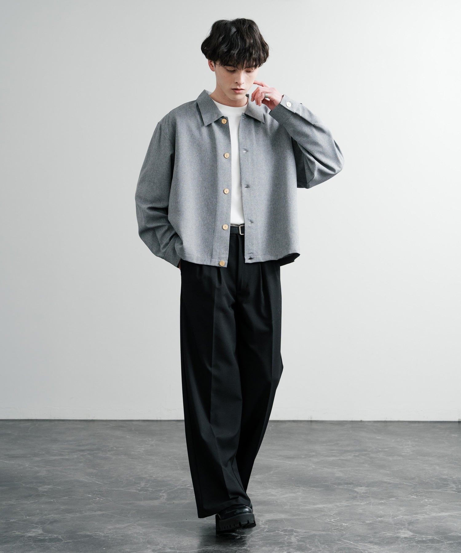 ロッキーモンロー Rocky Monroe シャツジャケット ショート メンズ レディース ライトアウター 無地 総柄 ゴールドボタン オーバーサイズ 薄手 ポリトロ ヴィンテージフラワー 14368