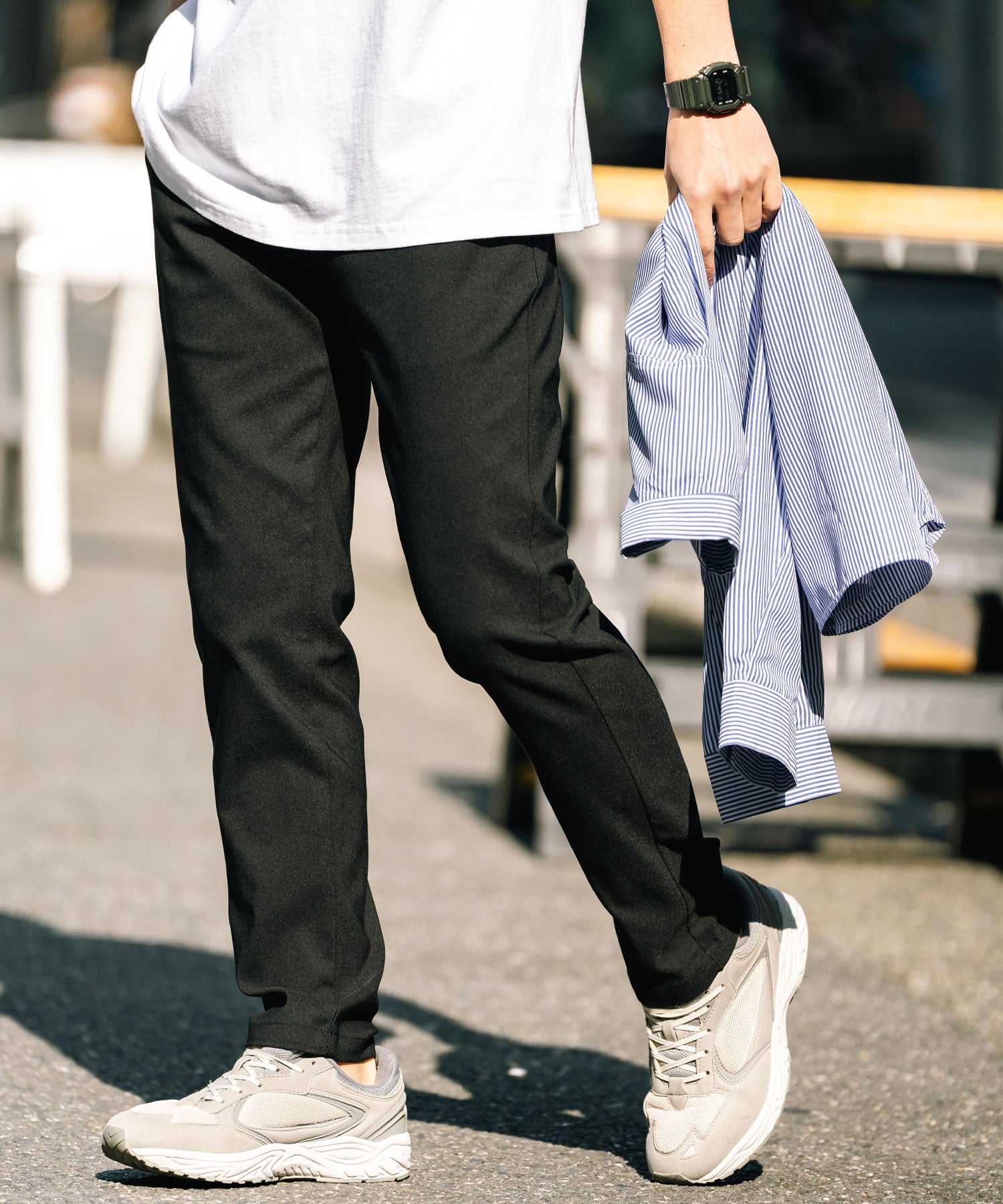 Rocky Monroe Contact Cool Easy Pants Stretch Multifunctional Men's Plain Relaxed Tapered Refreshing Cool Lightweight UV Cut Anti-Pilling Easy Care 14186