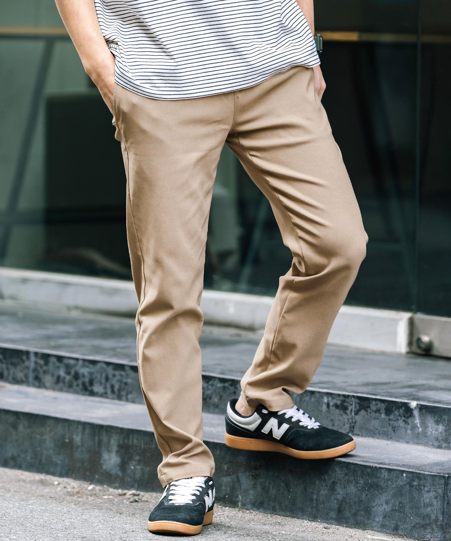Rocky Monroe Contact Cool Easy Pants Stretch Multifunctional Men's Plain Relaxed Tapered Refreshing Cool Lightweight UV Cut Anti-Pilling Easy Care 14186