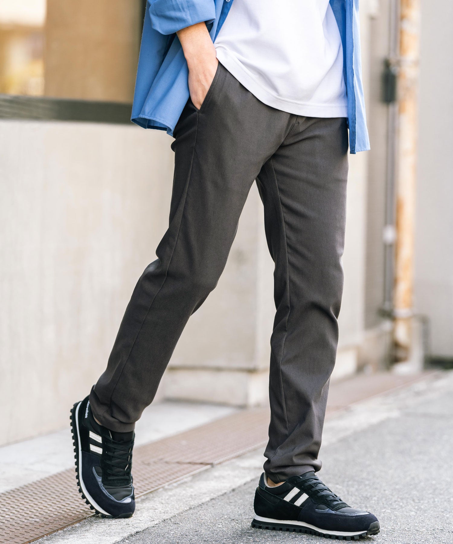 Rocky Monroe Contact Cool Easy Pants Stretch Multifunctional Men's Plain Relaxed Tapered Refreshing Cool Lightweight UV Cut Anti-Pilling Easy Care 14186