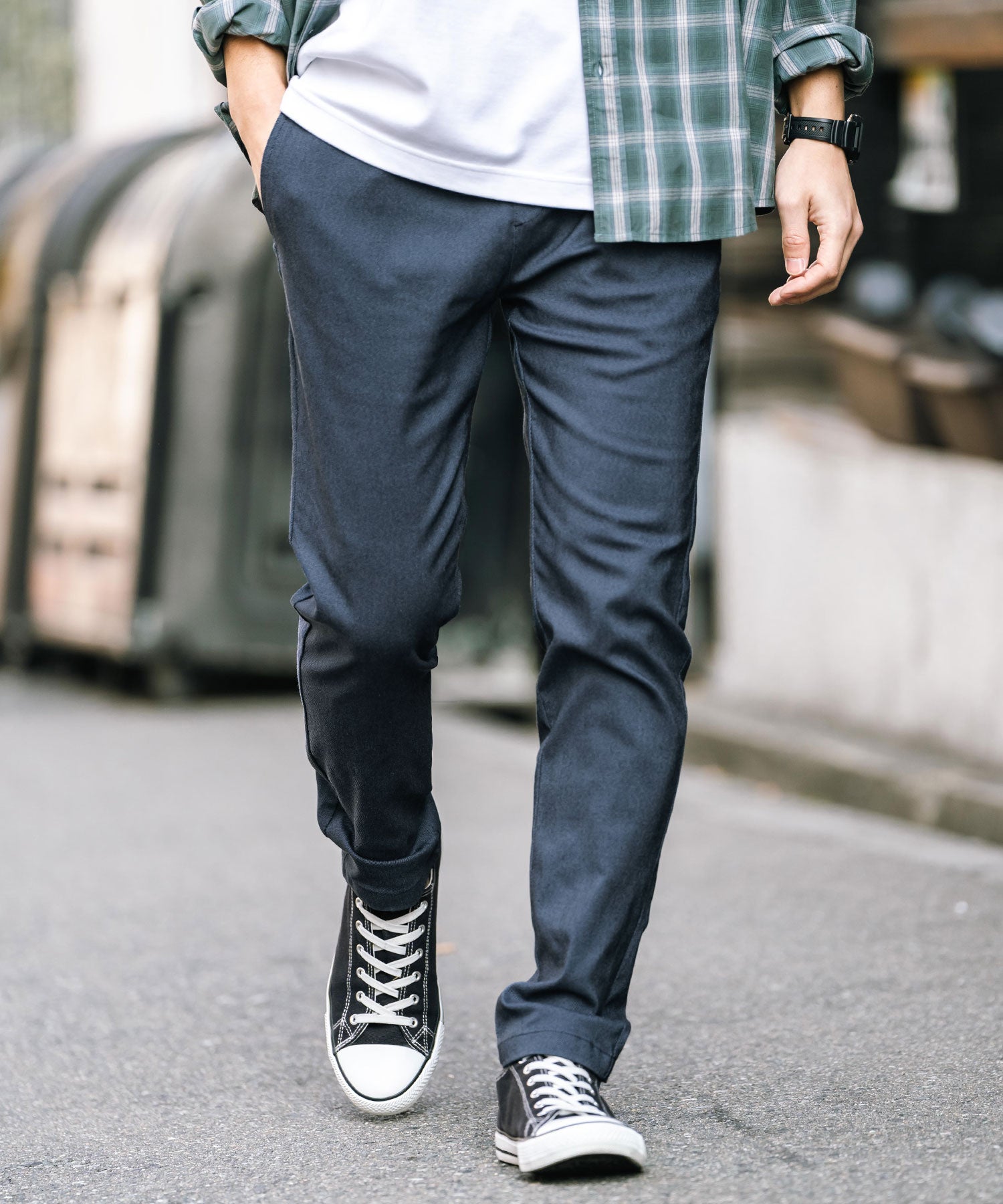 Rocky Monroe Contact Cool Easy Pants Stretch Multifunctional Men's Plain Relaxed Tapered Refreshing Cool Lightweight UV Cut Anti-Pilling Easy Care 14186