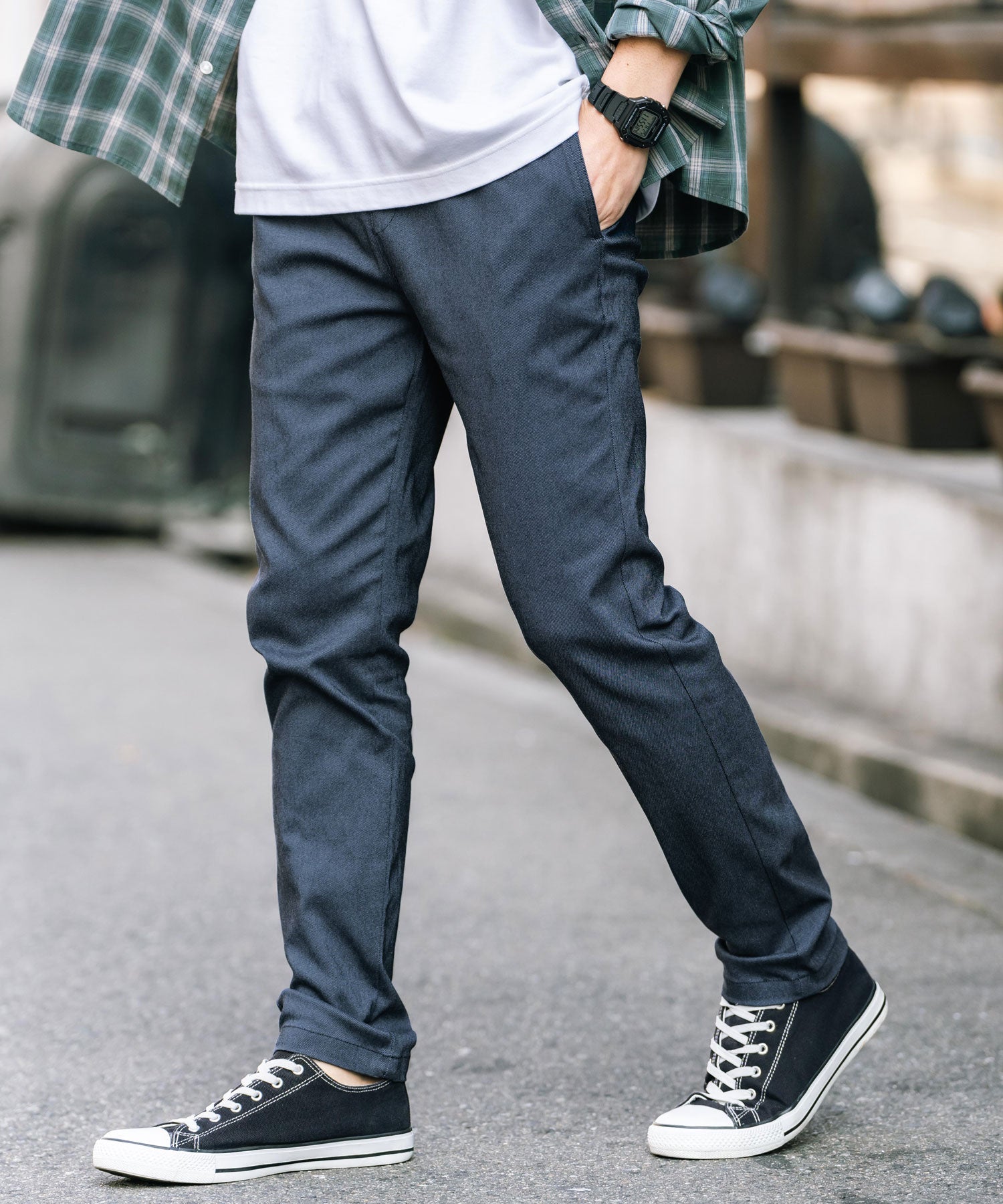 Rocky Monroe Contact Cool Easy Pants Stretch Multifunctional Men's Plain Relaxed Tapered Refreshing Cool Lightweight UV Cut Anti-Pilling Easy Care 14186